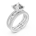 Cushion And Round Cut Brilliant Moissanite VVS1 Eternity Engagement Ring