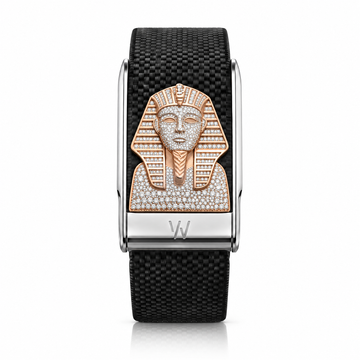 Golden Pharaoh Diamond WHOOP 5.0 case set with moissanite – front view – Zius Jewels