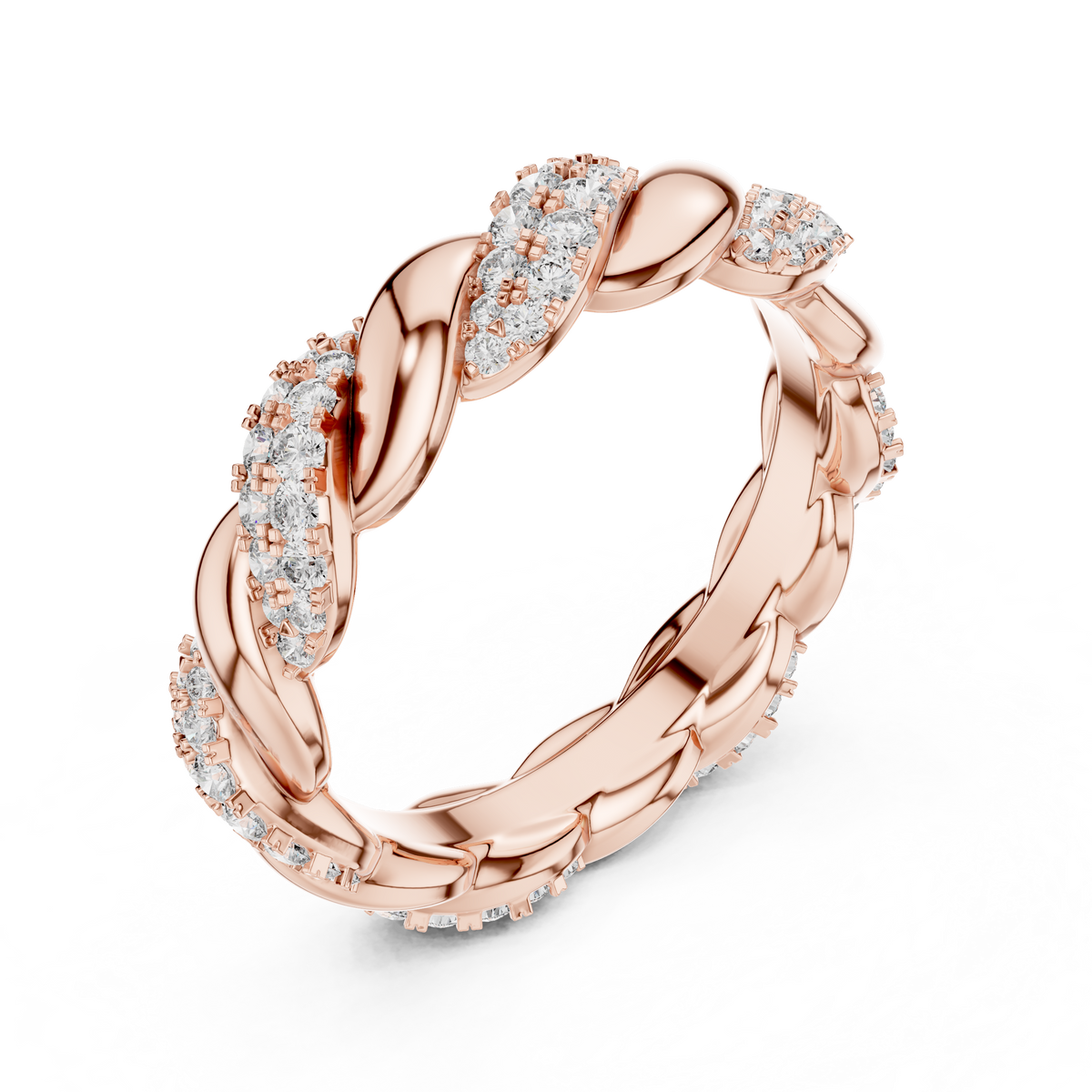 Round Cut Brilliant Moissanite VVS1 Eternity Band