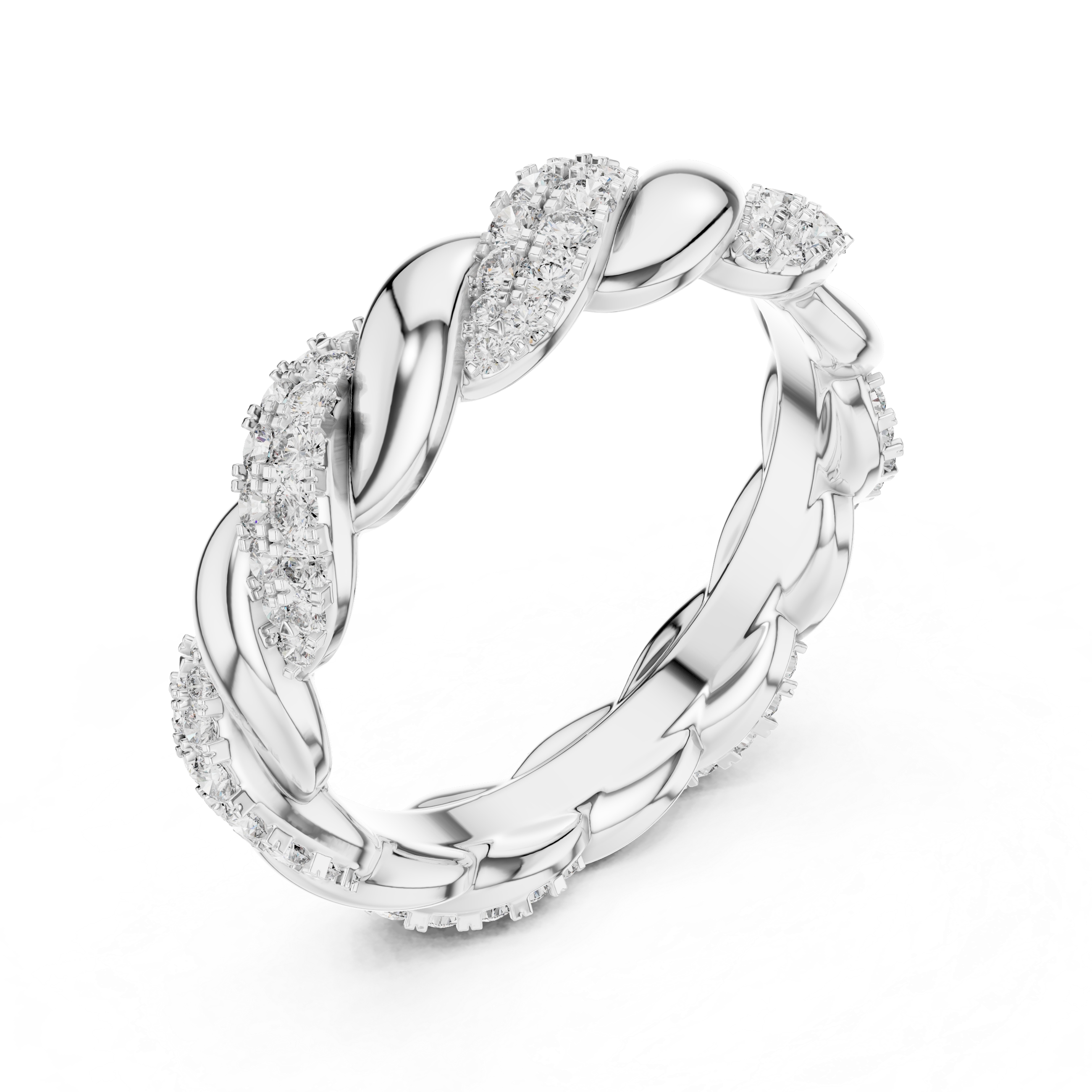 Round Cut Brilliant Moissanite VVS1 Eternity Band