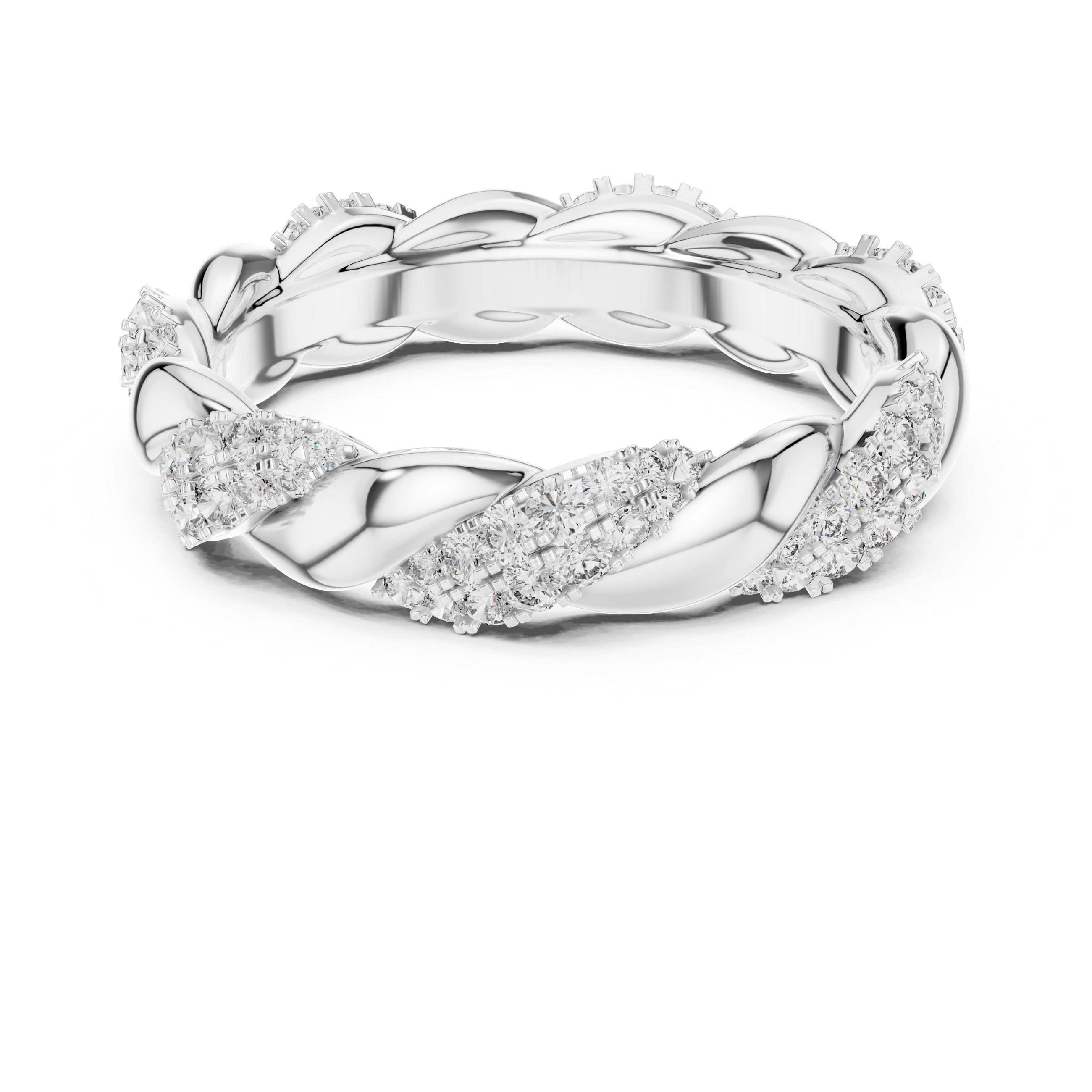 Round Cut Brilliant Moissanite VVS1 Eternity Band
