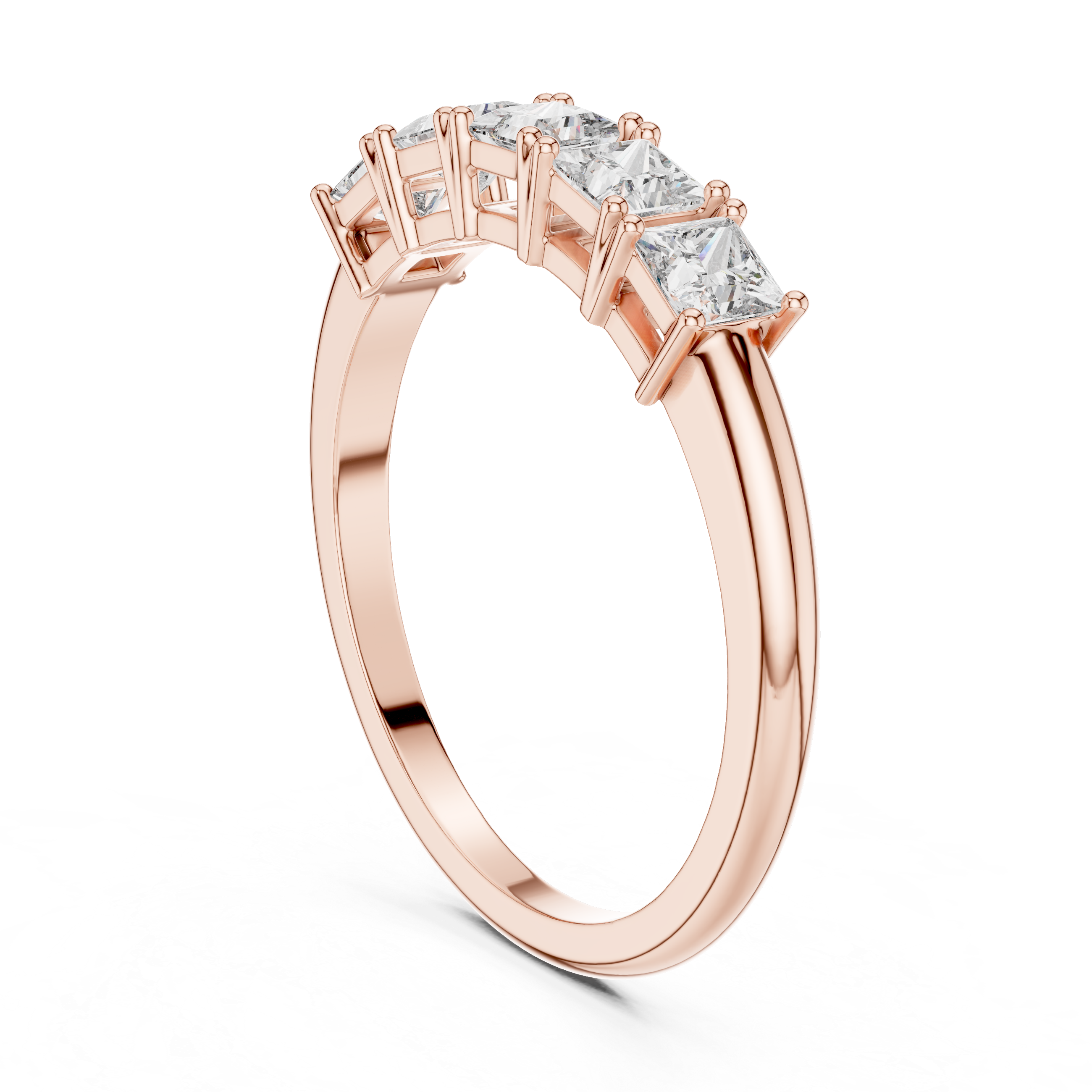 Princess Cut Brilliant Moissanite VVS1 Eternity Band