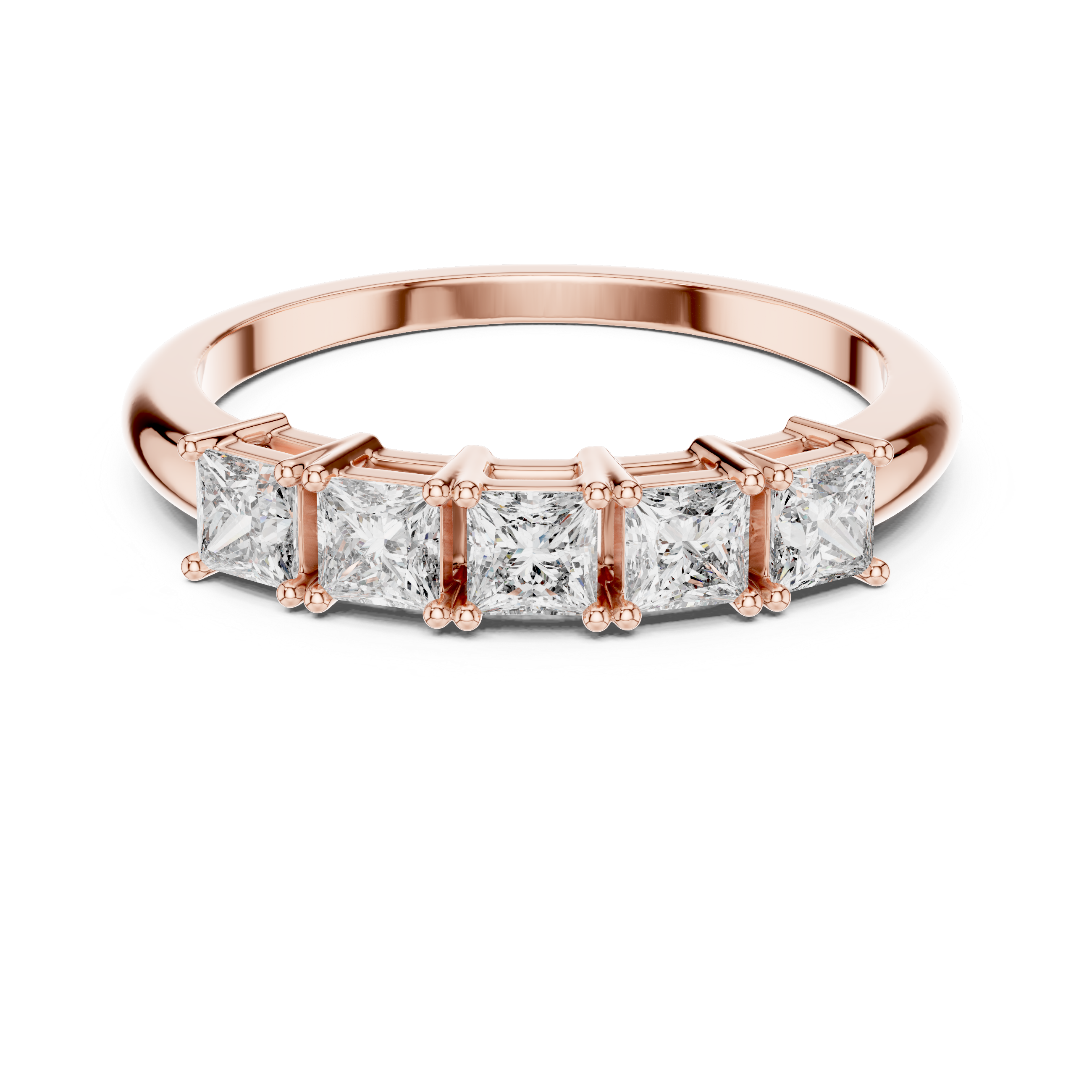 Princess Cut Brilliant Moissanite VVS1 Eternity Band