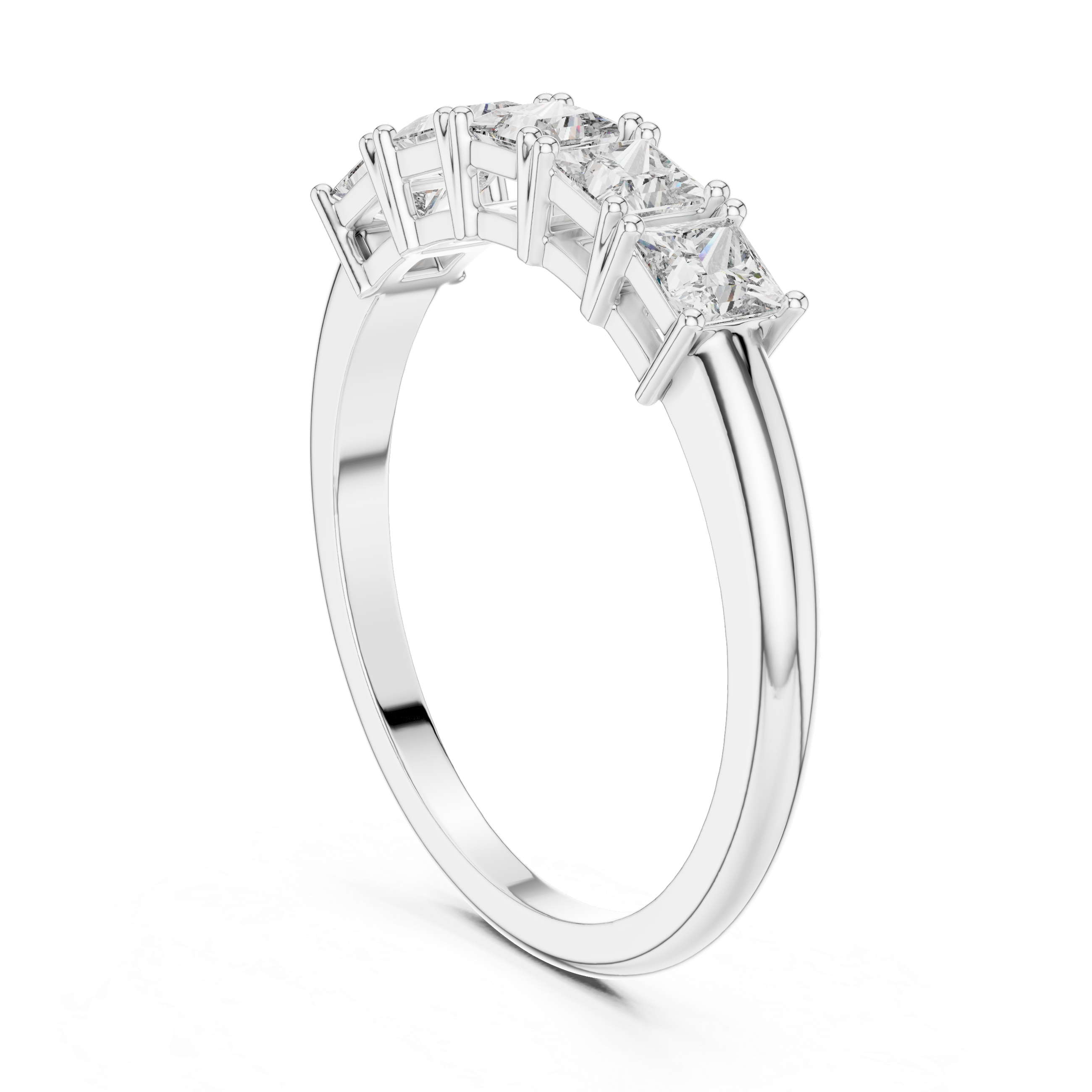 Princess Cut Brilliant Moissanite VVS1 Eternity Band
