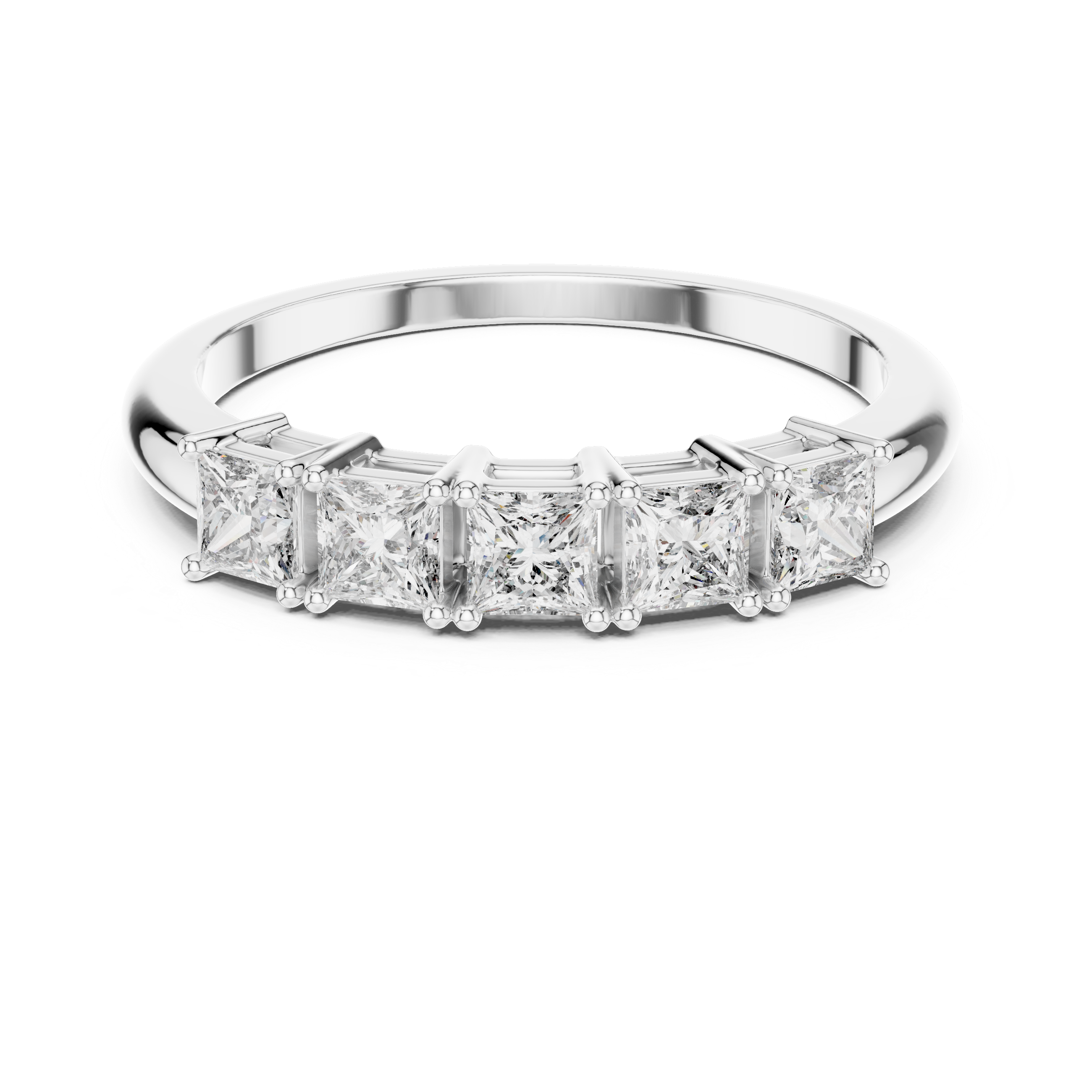 Princess Cut Brilliant Moissanite VVS1 Eternity Band