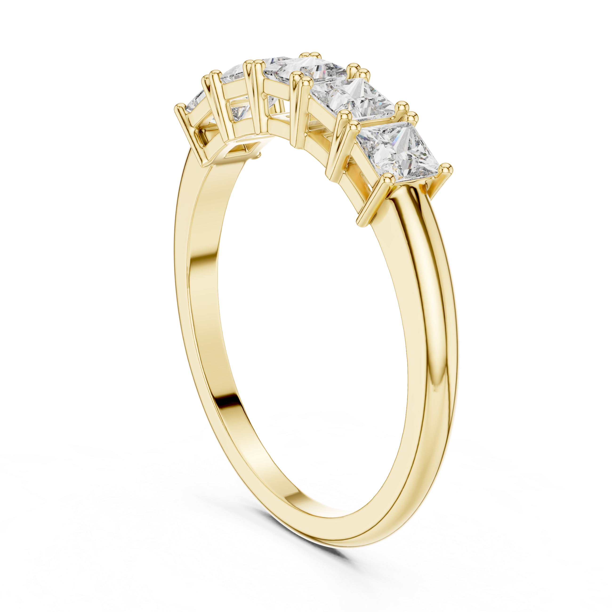 Princess Cut Brilliant Moissanite VVS1 Eternity Band