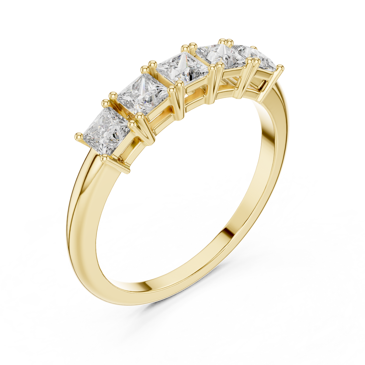 Princess Cut Brilliant Moissanite VVS1 Eternity Band