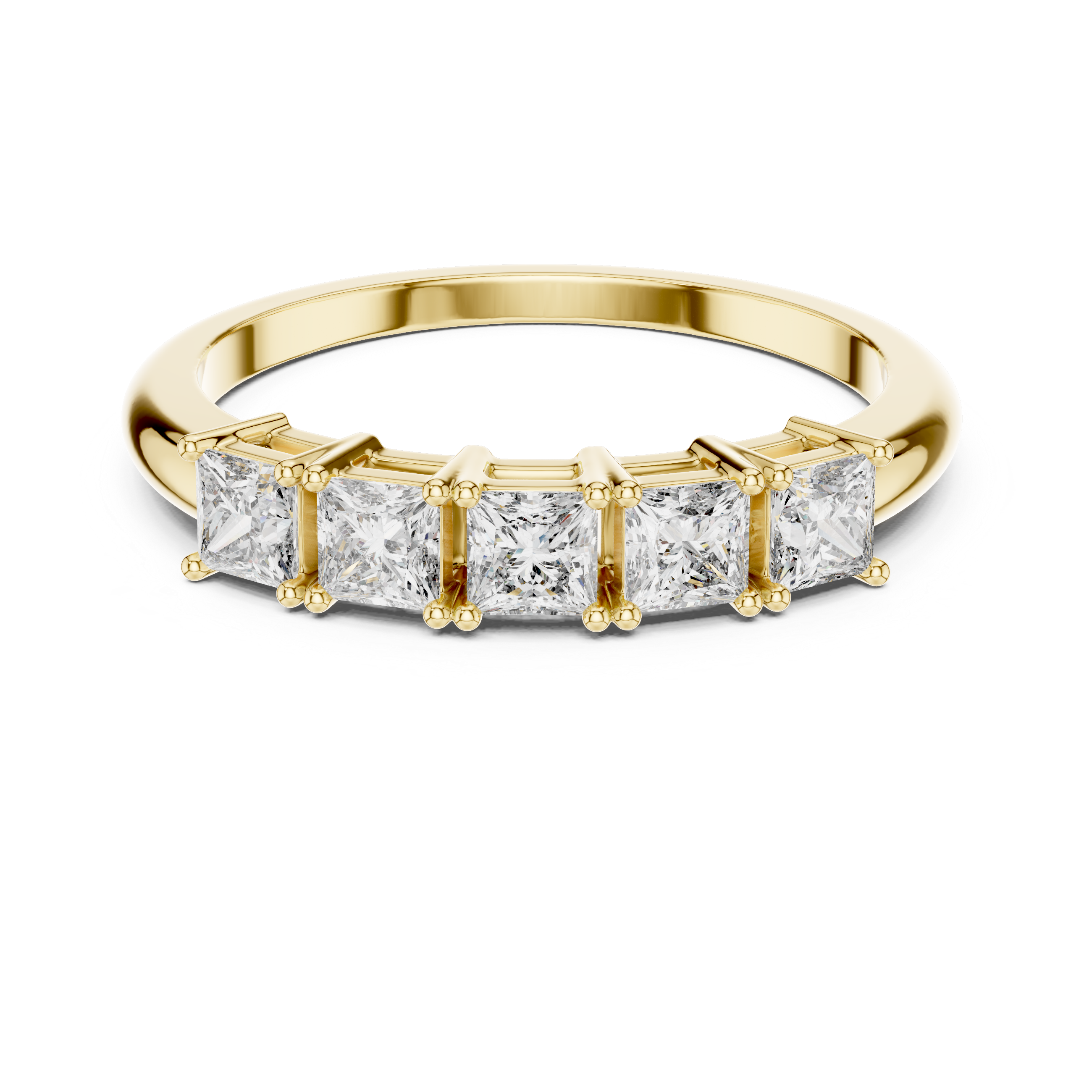 Princess Cut Brilliant Moissanite VVS1 Eternity Band