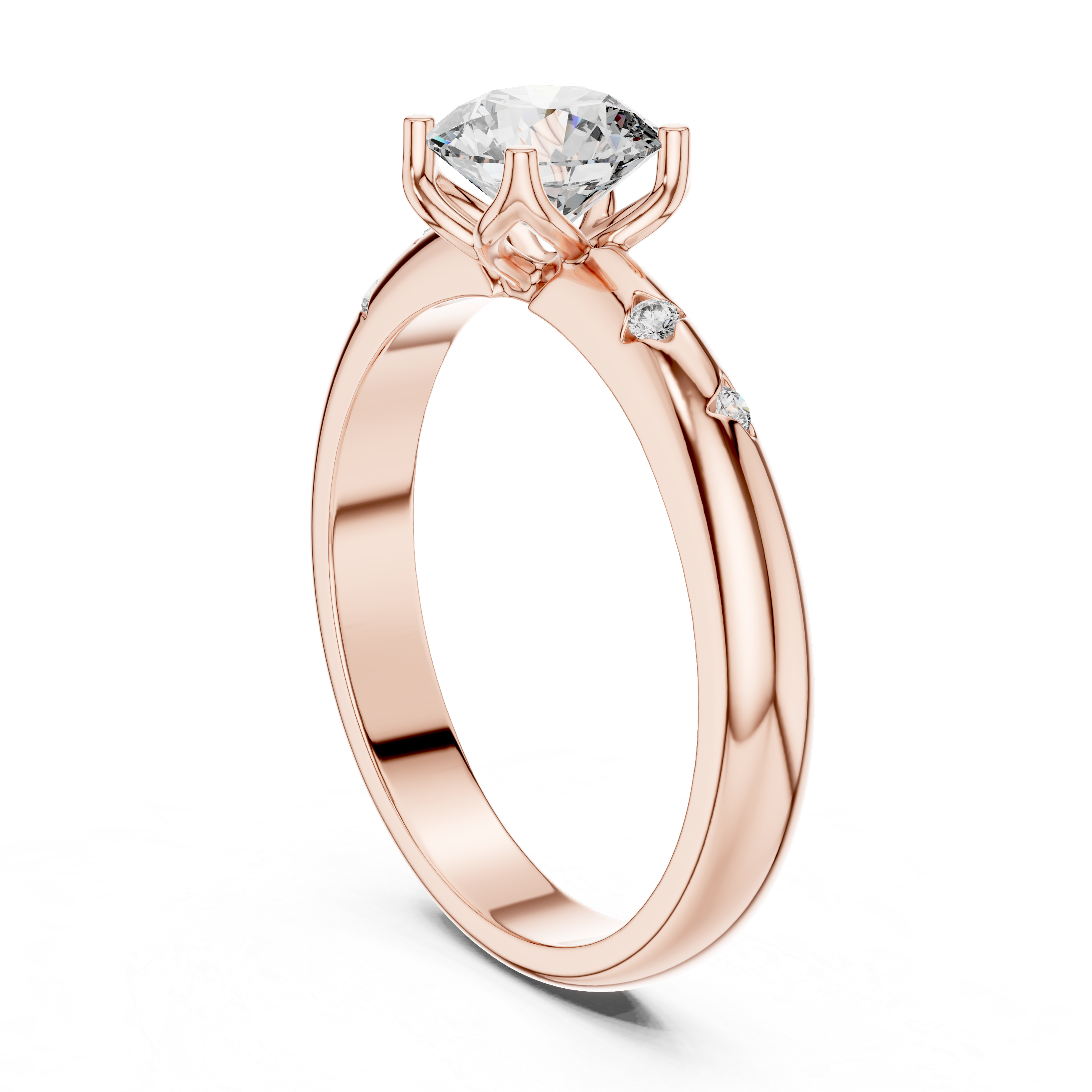 Round Cut Brilliant Moissanite VVS1 Eternity Engagement Ring