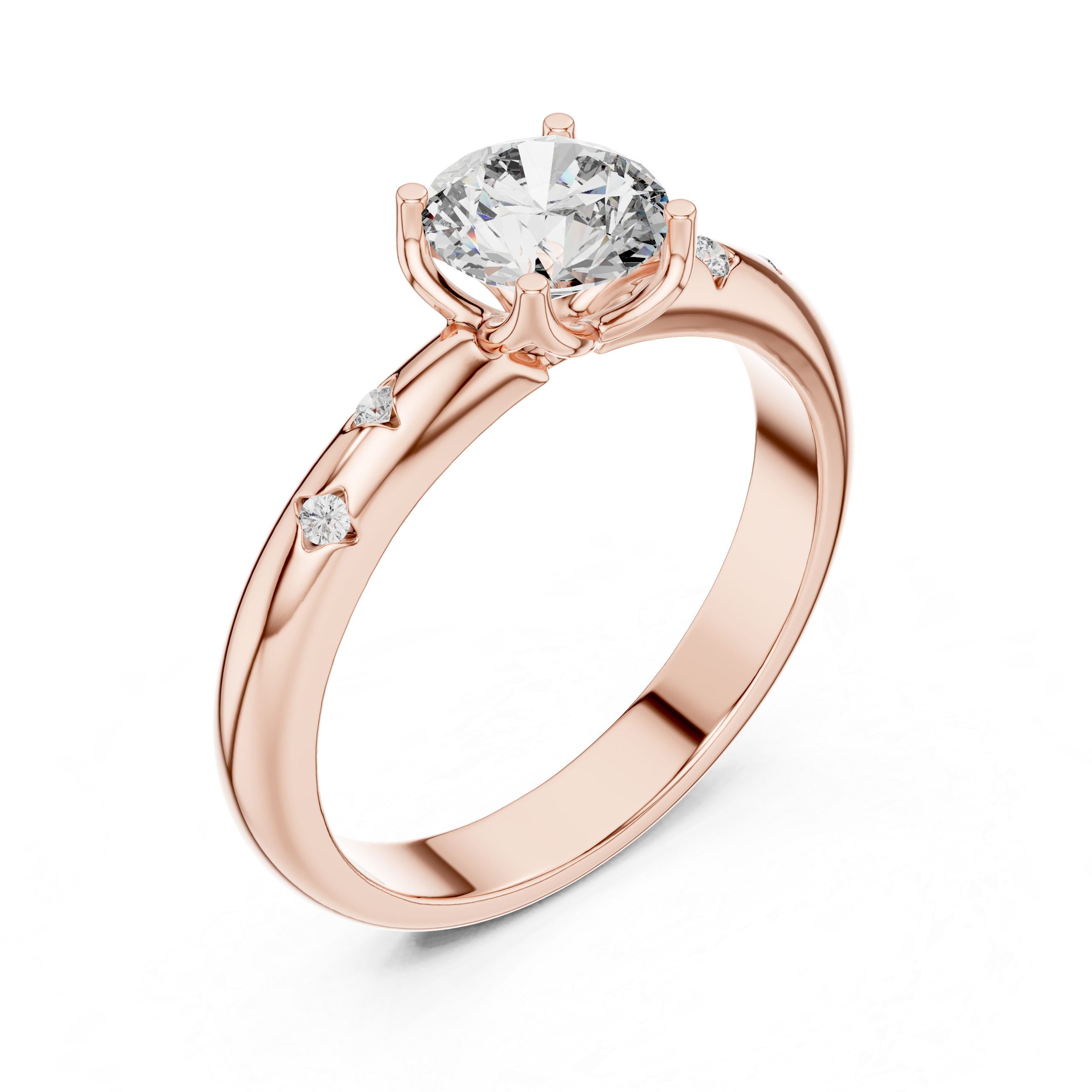 Round Cut Brilliant Moissanite VVS1 Eternity Engagement Ring
