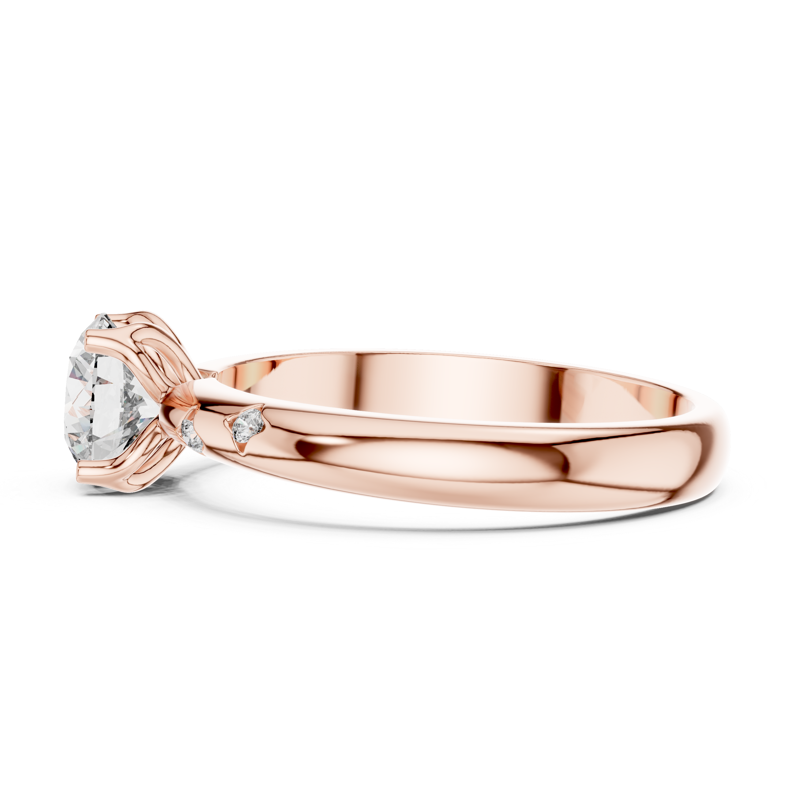Round Cut Brilliant Moissanite VVS1 Eternity Engagement Ring