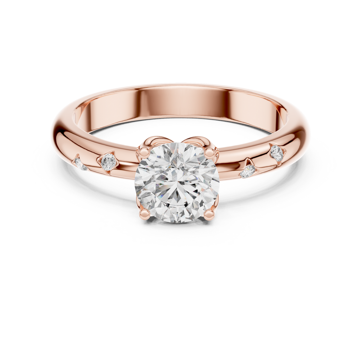 Round Cut Brilliant Moissanite VVS1 Eternity Engagement Ring