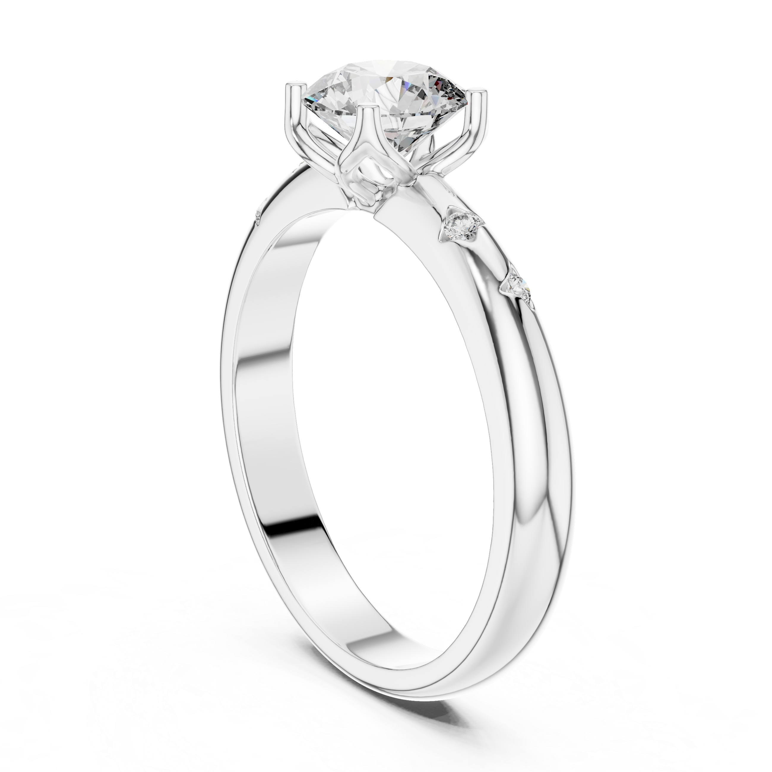 Round Cut Brilliant Moissanite VVS1 Eternity Engagement Ring