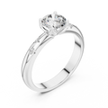 Round Cut Brilliant Moissanite VVS1 Eternity Engagement Ring