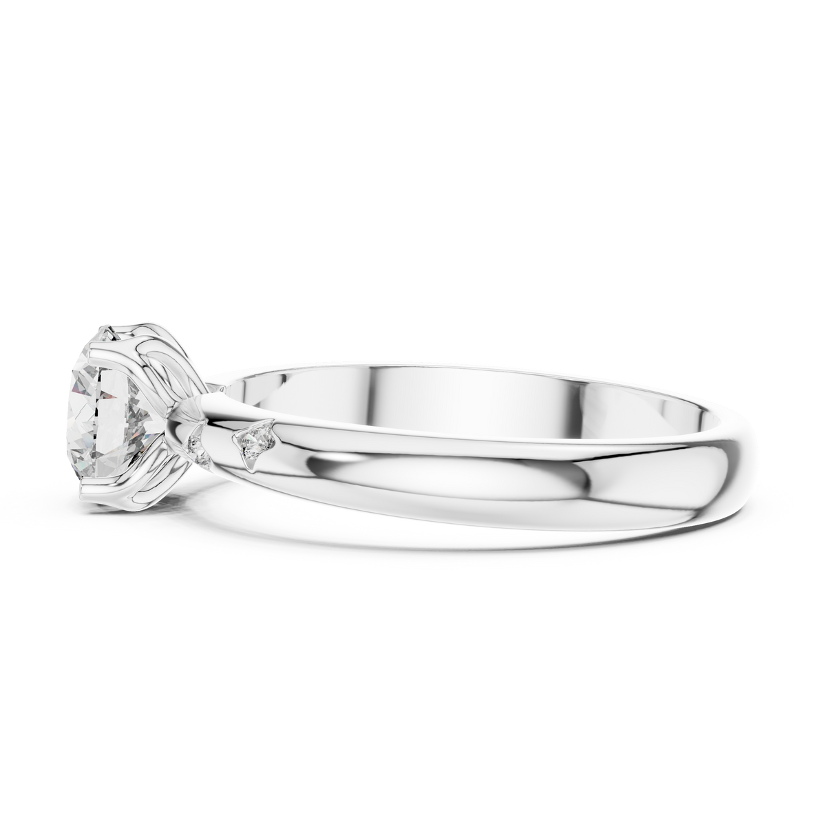 Round Cut Brilliant Moissanite VVS1 Eternity Engagement Ring