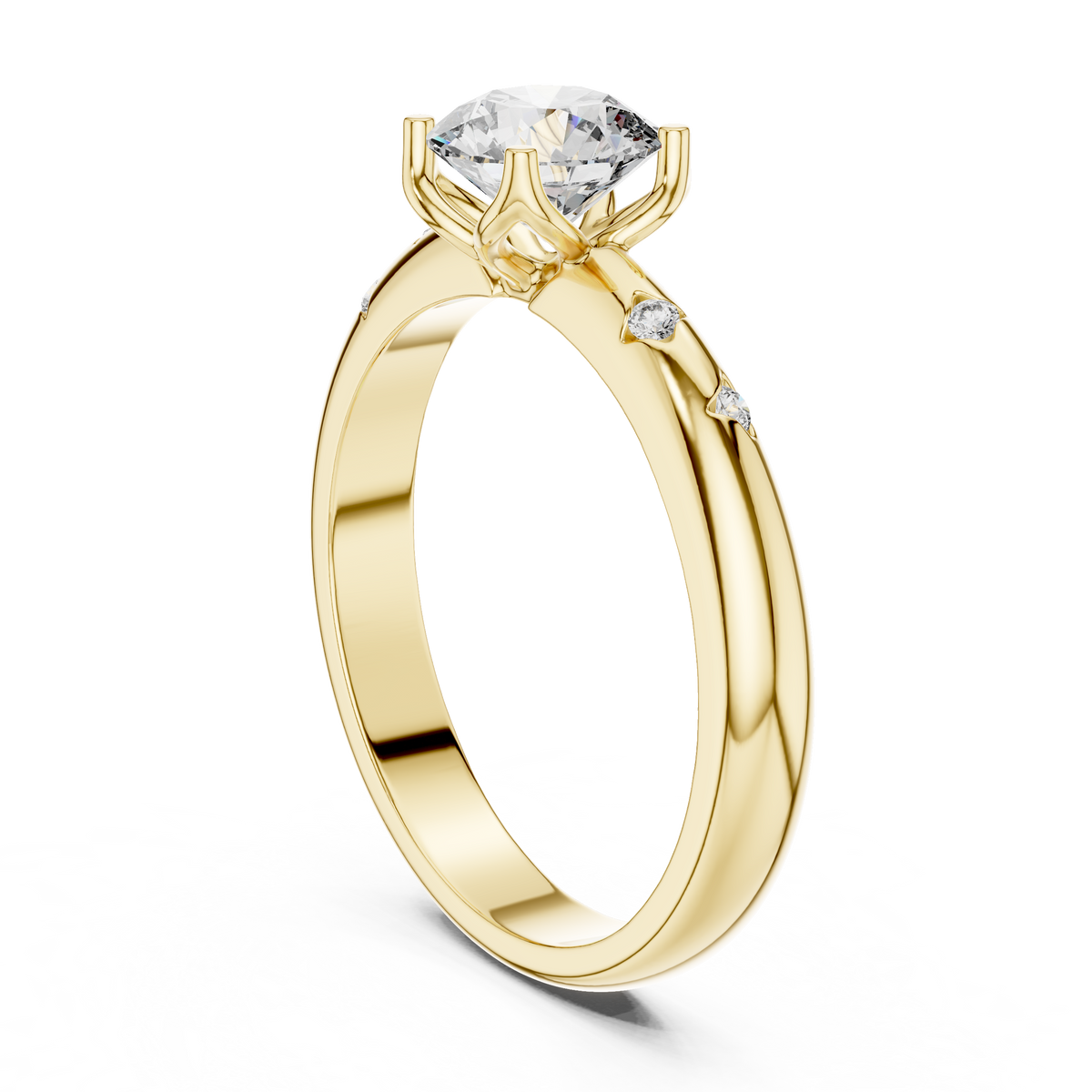 Round Cut Brilliant Moissanite VVS1 Eternity Engagement Ring