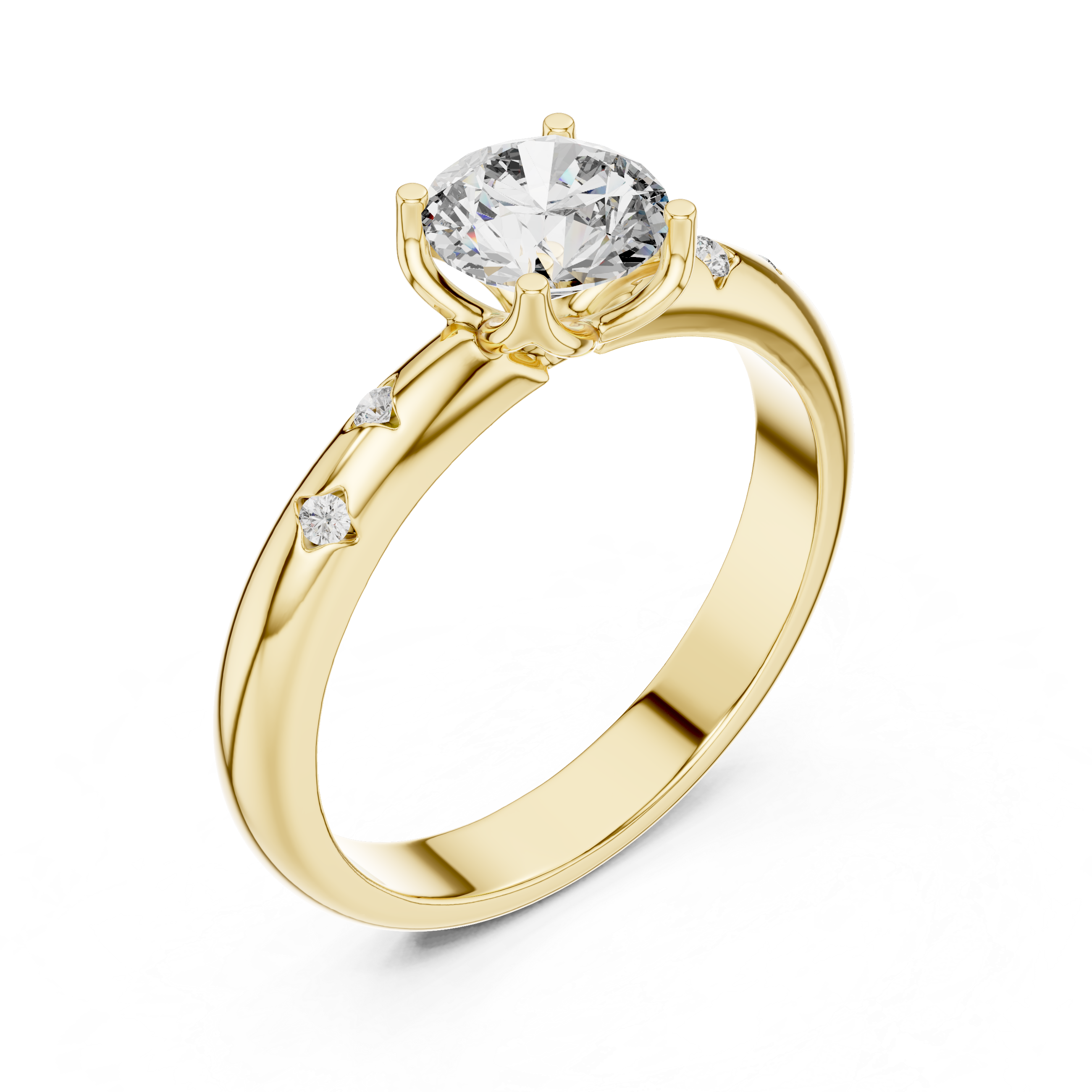 Round Cut Brilliant Moissanite VVS1 Eternity Engagement Ring