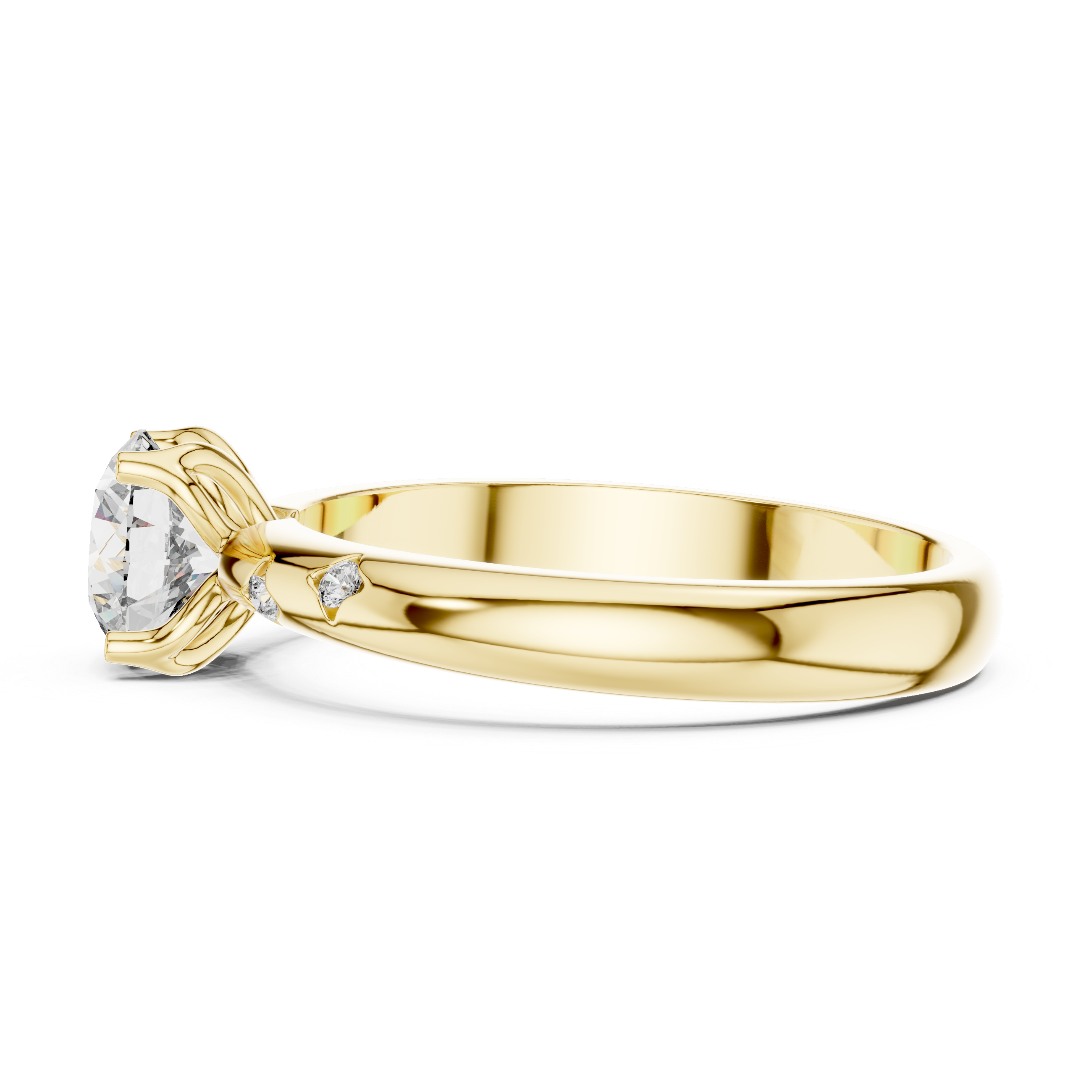 Round Cut Brilliant Moissanite VVS1 Eternity Engagement Ring