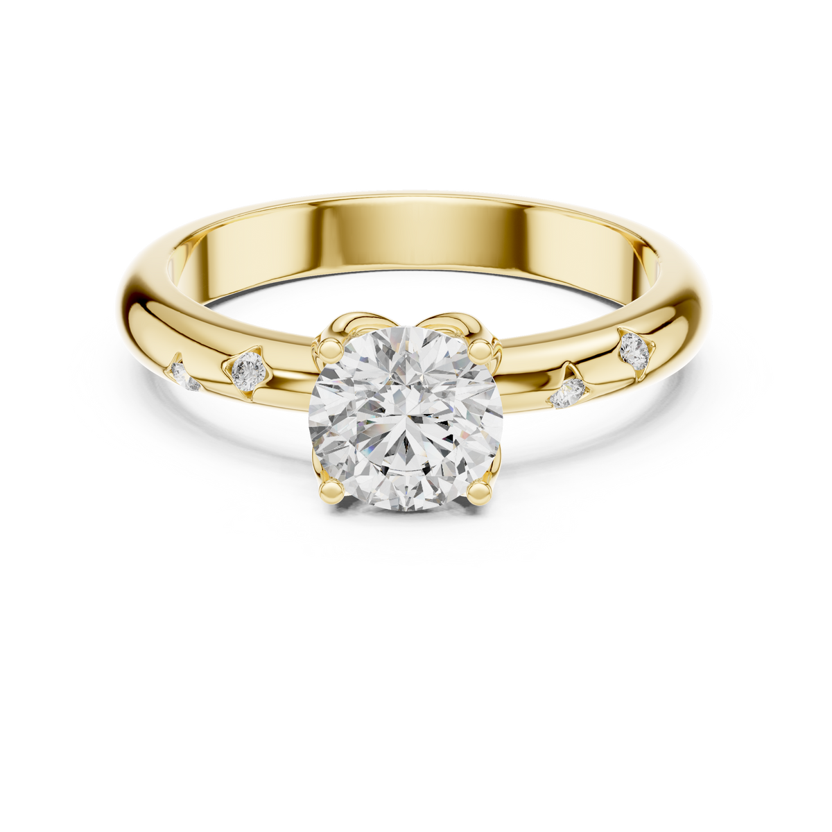 Round Cut Brilliant Moissanite VVS1 Eternity Engagement Ring