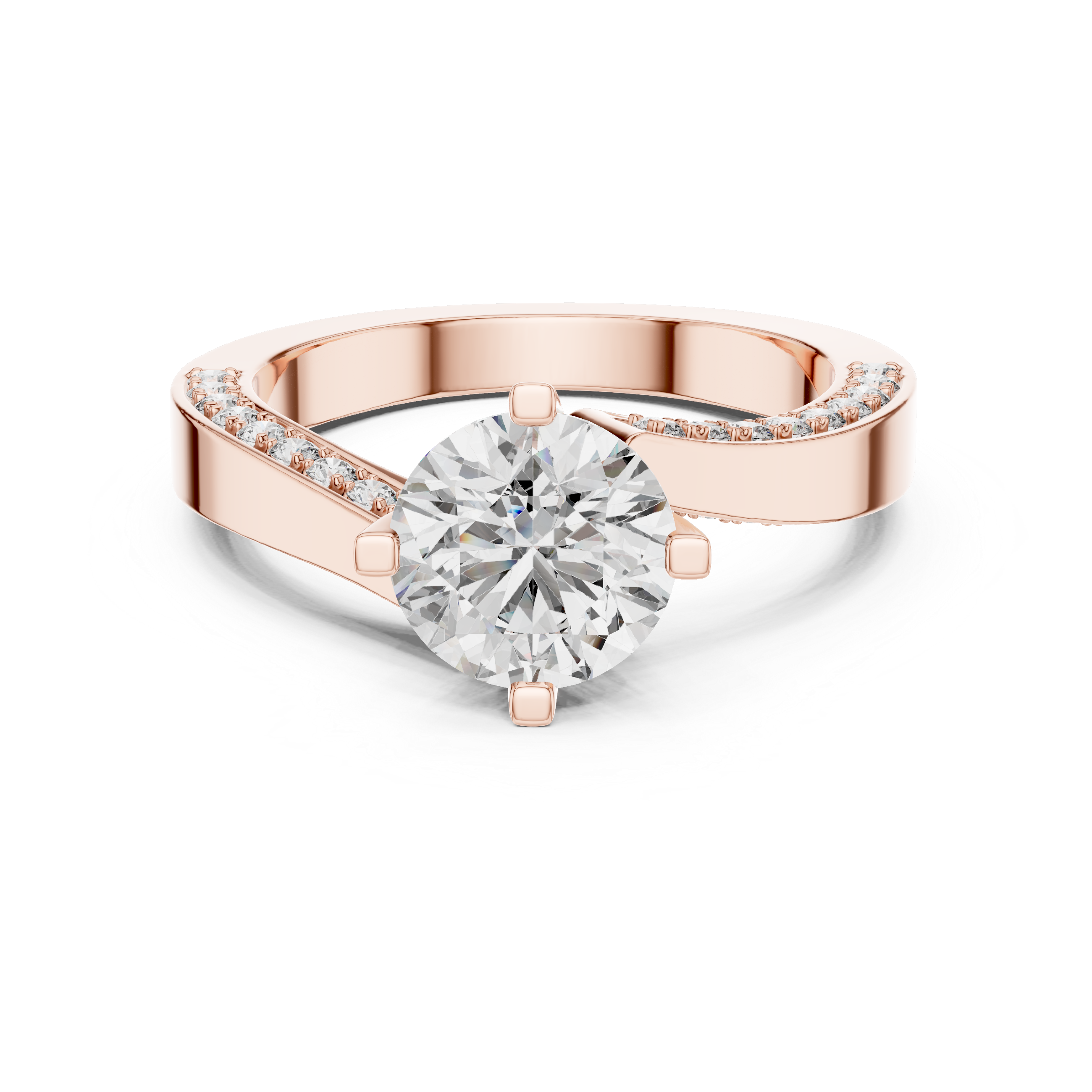 Round Cut Brilliant Moissanite VVS1 Eternity Engagement Ring