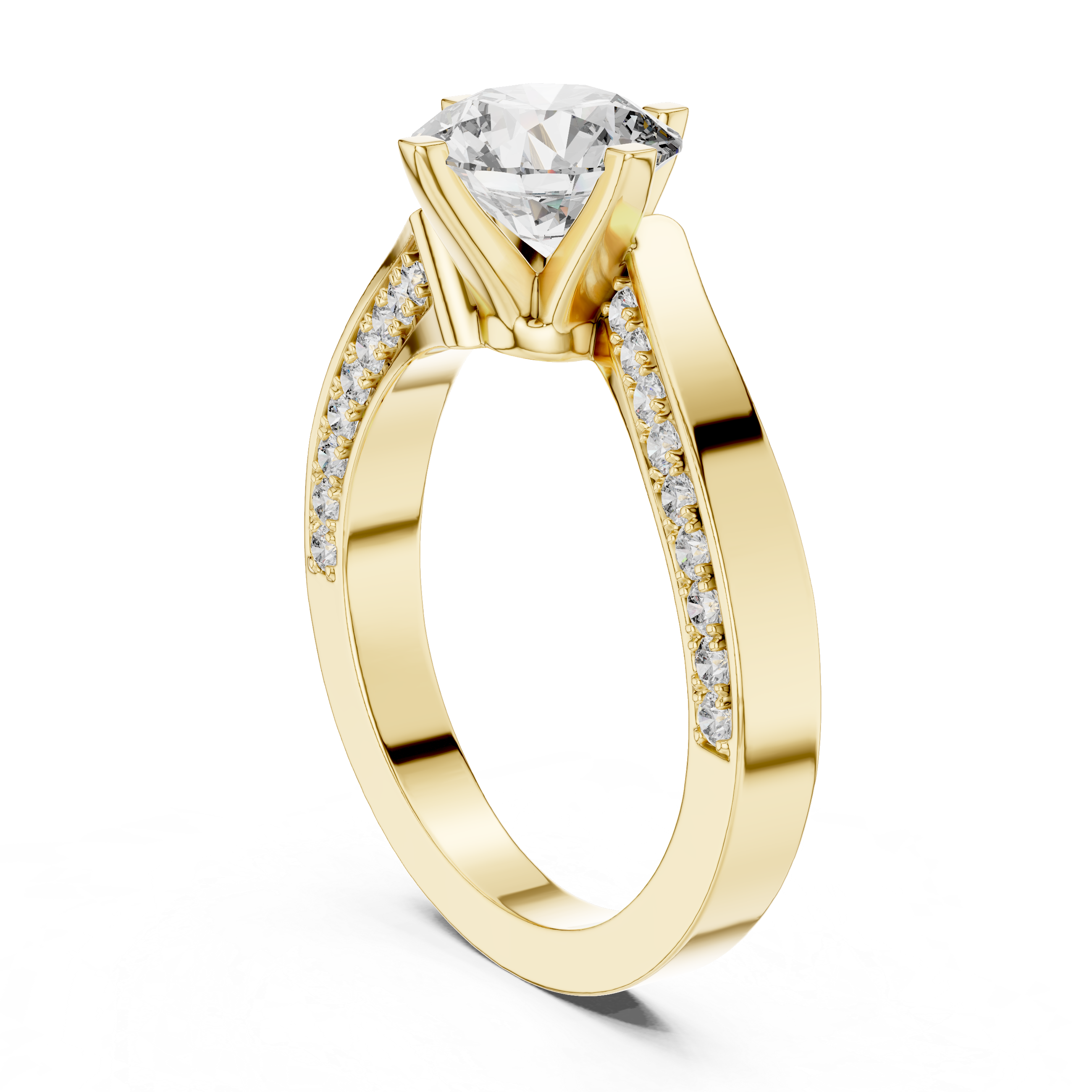 Round Cut Brilliant Moissanite VVS1 Eternity Engagement Ring