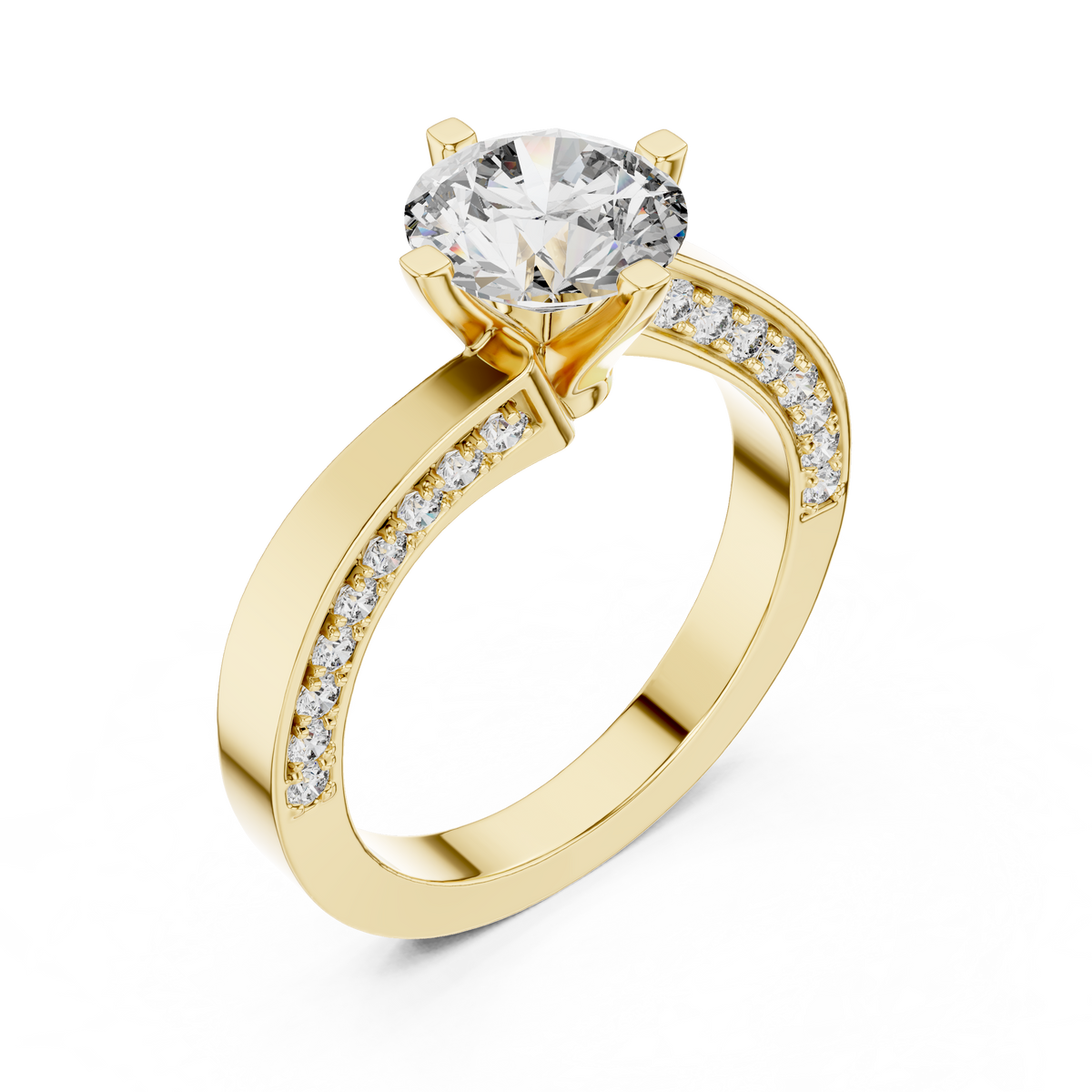 Round Cut Brilliant Moissanite VVS1 Eternity Engagement Ring