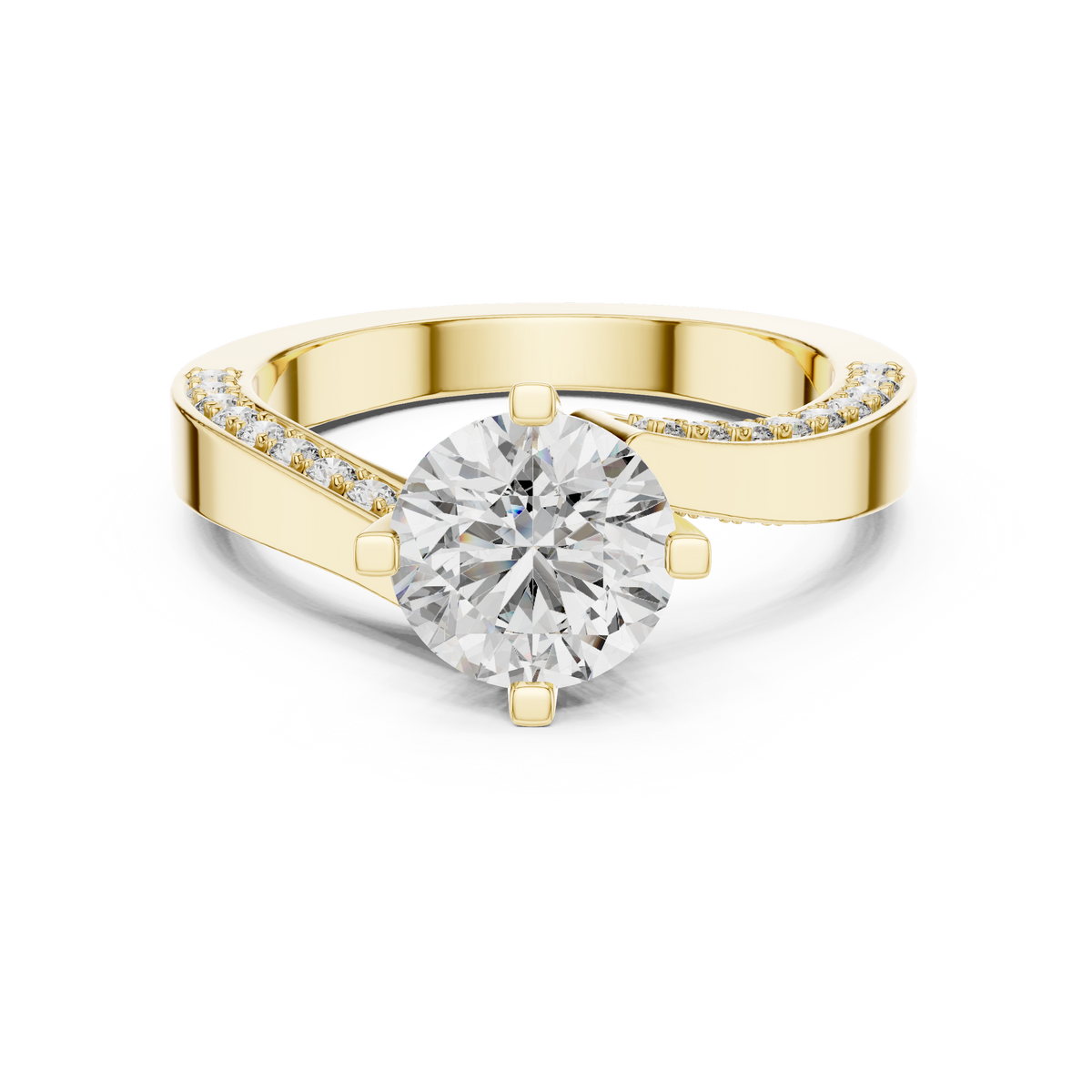 Round Cut Brilliant Moissanite VVS1 Eternity Engagement Ring