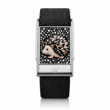 Hedgehog Diamond WHOOP 5.0 case set with moissanite – front view – Zius Jewels