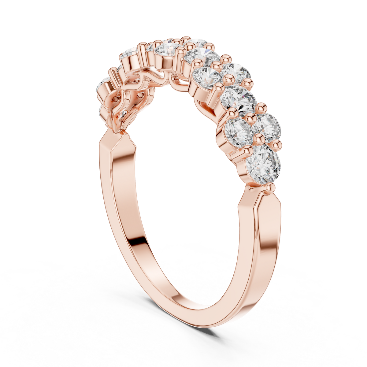 Round Cut Brilliant Moissanite VVS1 Eternity Band