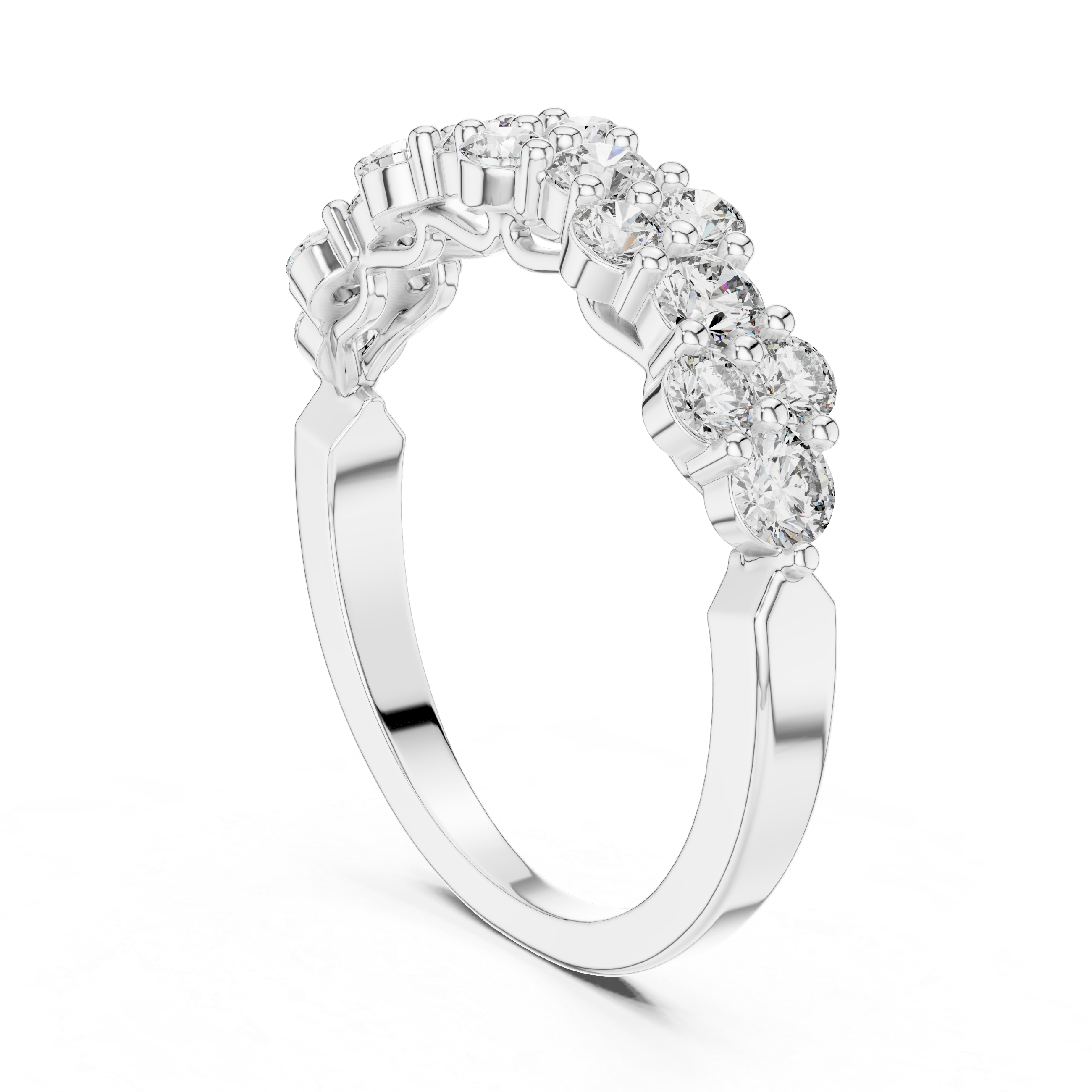 Round Cut Brilliant Moissanite VVS1 Eternity Band