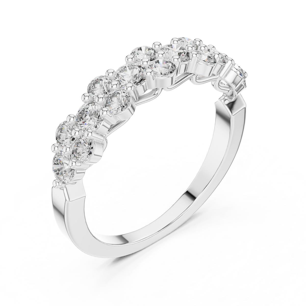 Round Cut Brilliant Moissanite VVS1 Eternity Band
