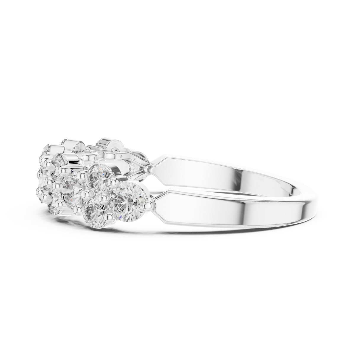 Round Cut Brilliant Moissanite VVS1 Eternity Band