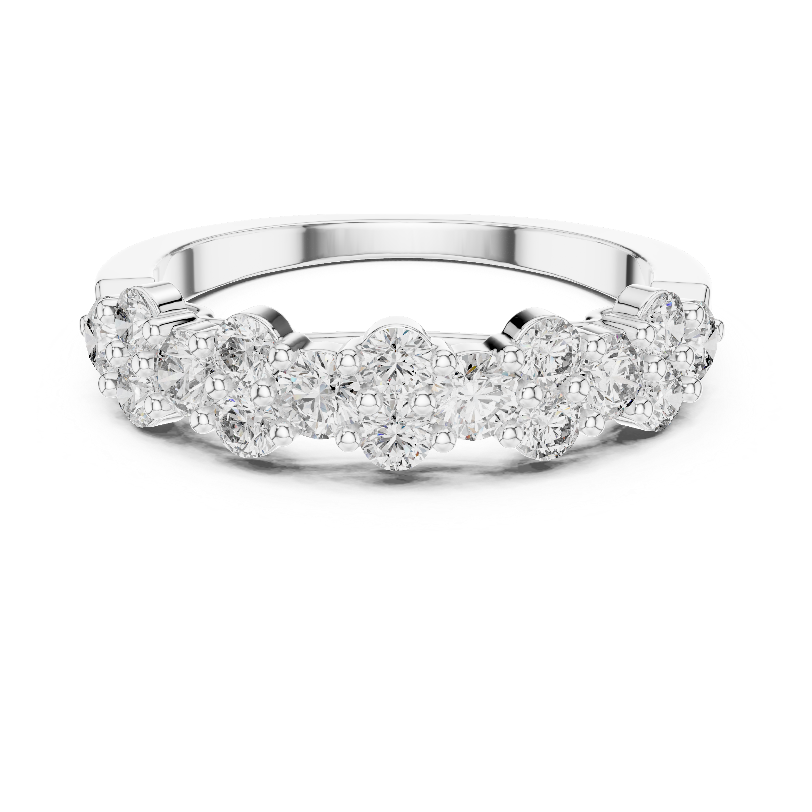 Round Cut Brilliant Moissanite VVS1 Eternity Band