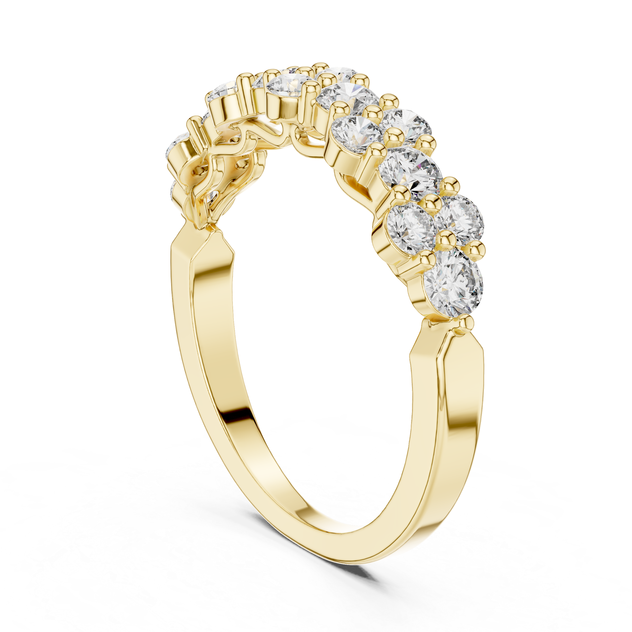Round Cut Brilliant Moissanite VVS1 Eternity Band