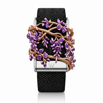 Amethyst Grapevine Diamond WHOOP 5.0 case set with moissanite – front view – Zius Jewels