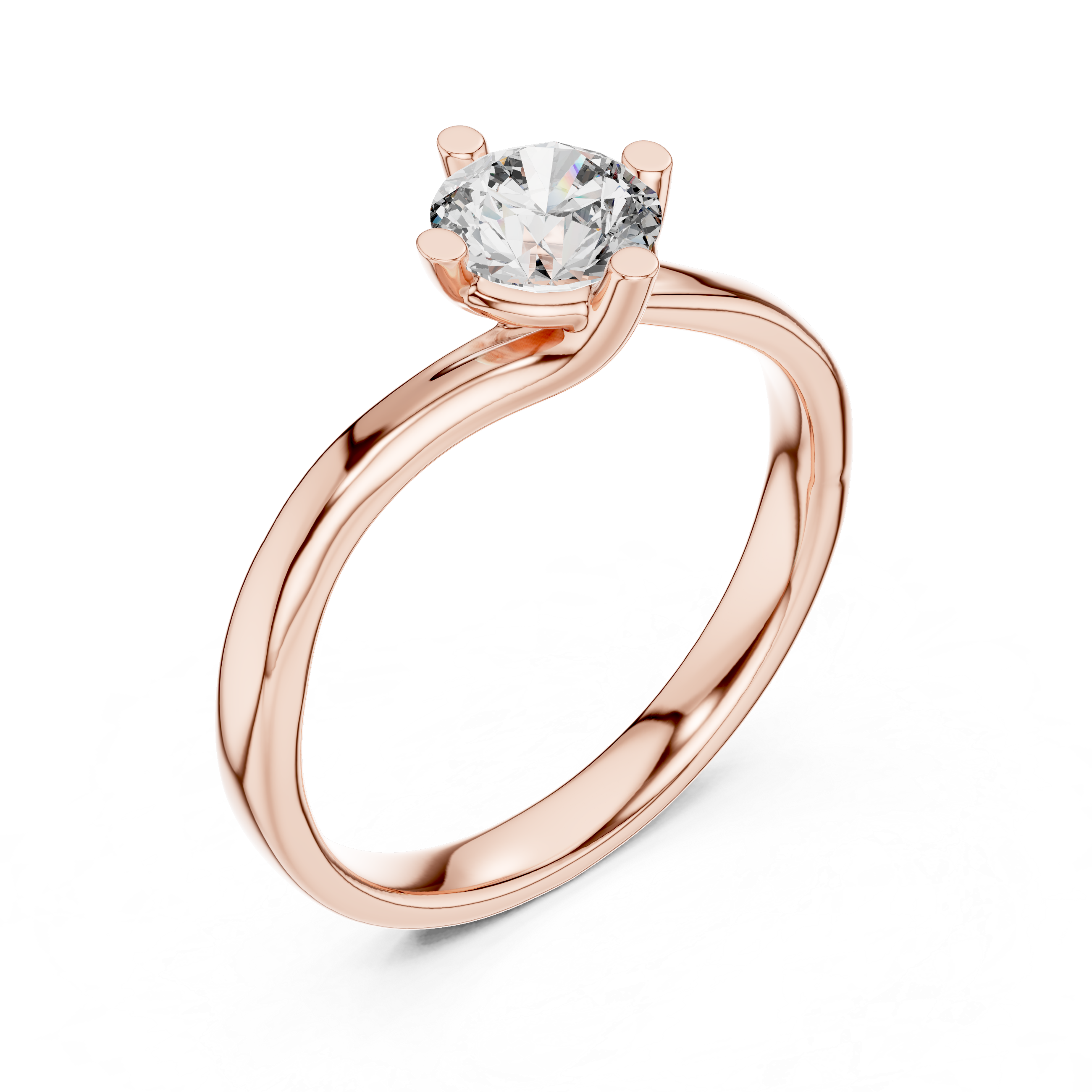 Round Cut Brilliant Moissanite VVS1 Eternity Engagement Ring