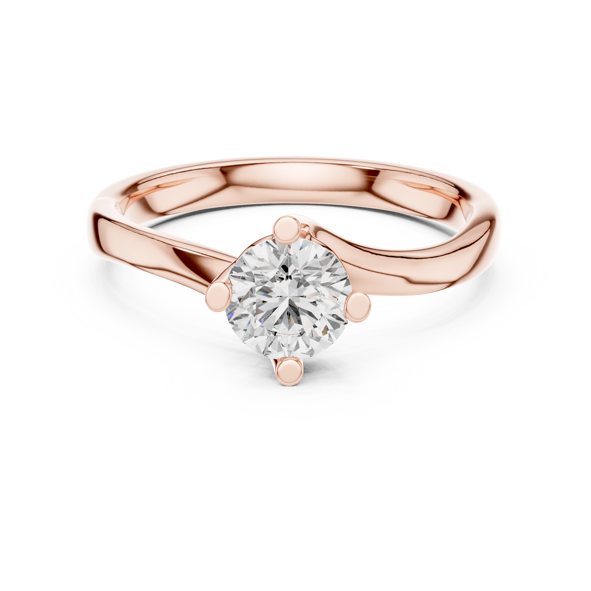 Round Cut Brilliant Moissanite VVS1 Eternity Engagement Ring
