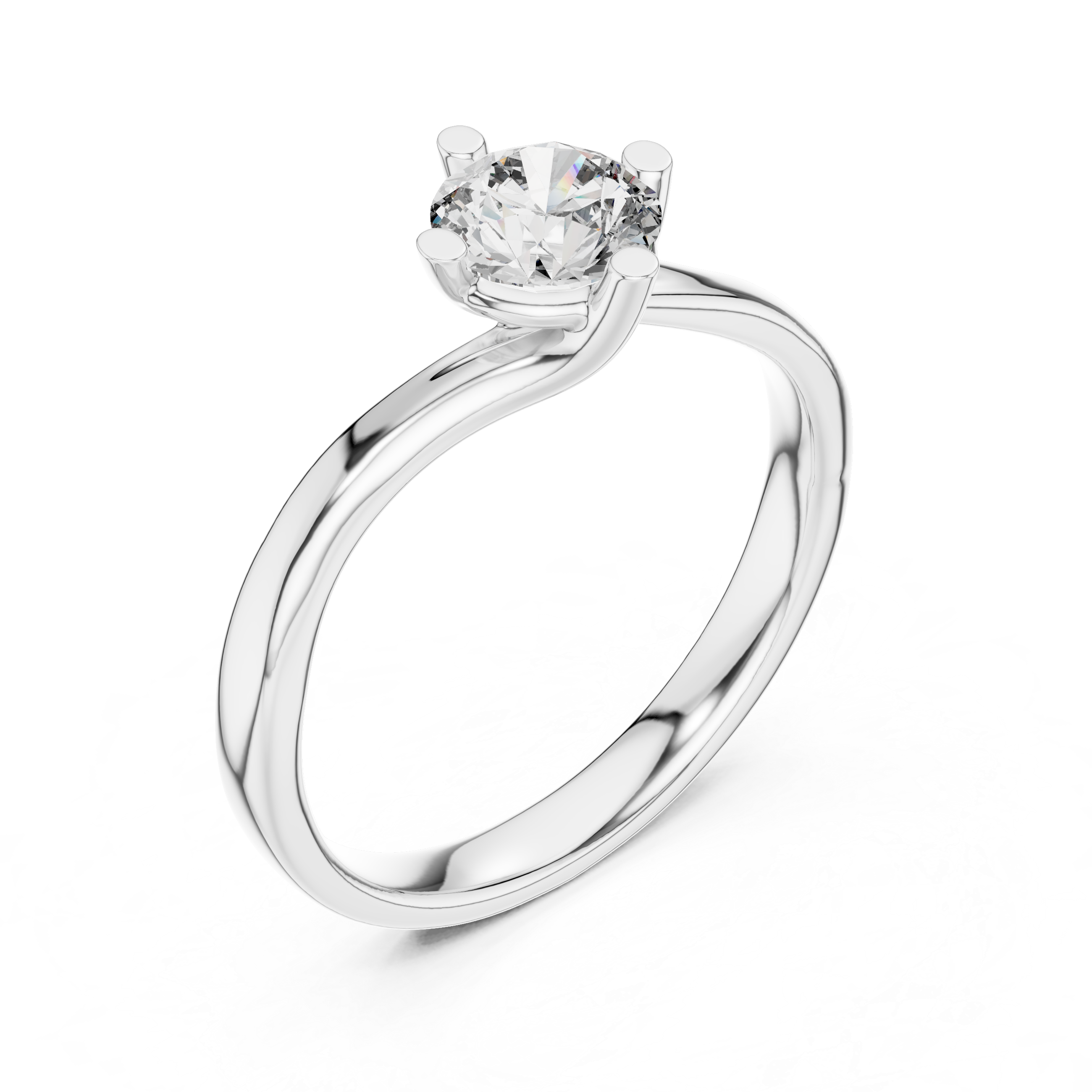 Round Cut Brilliant Moissanite VVS1 Eternity Engagement Ring