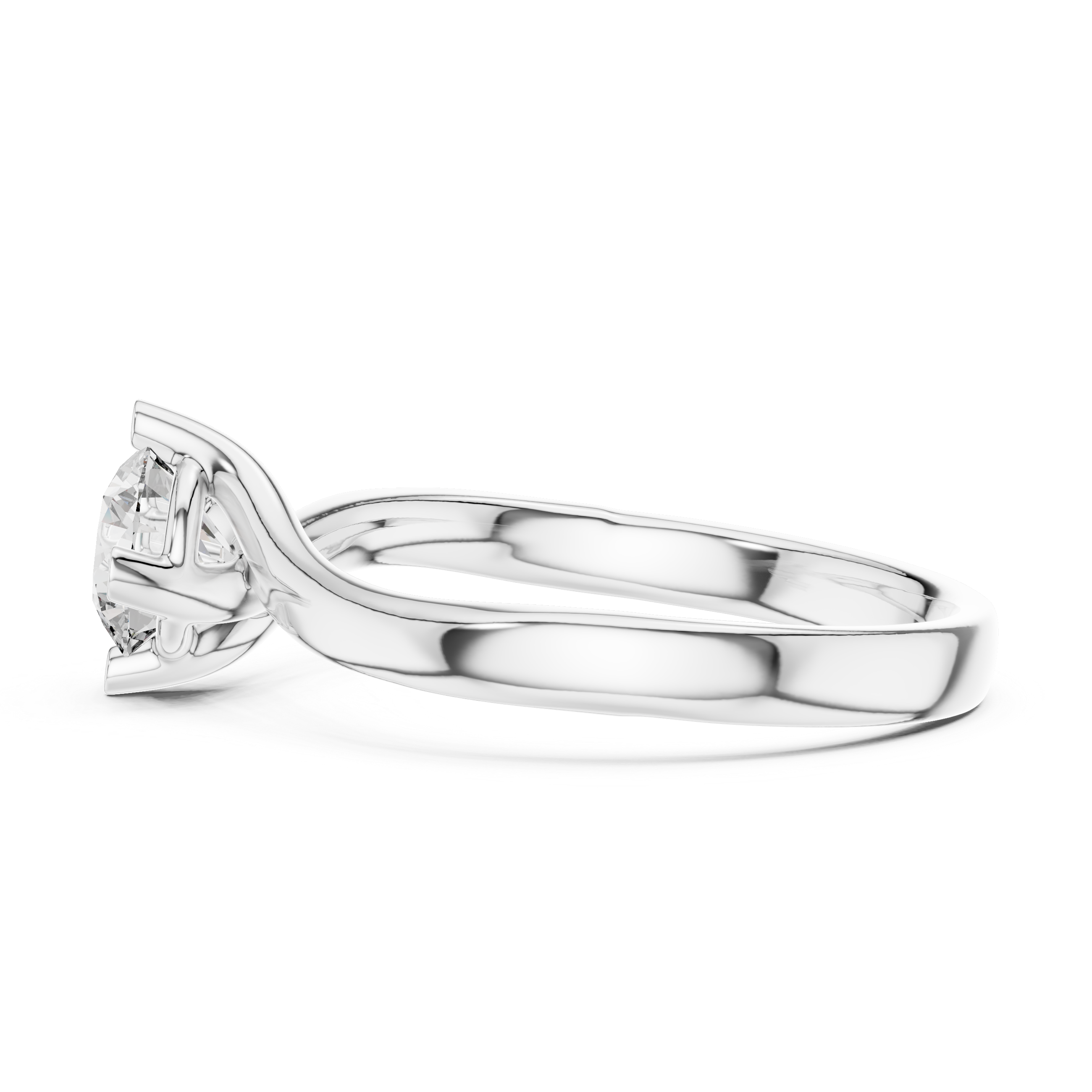 Round Cut Brilliant Moissanite VVS1 Eternity Engagement Ring