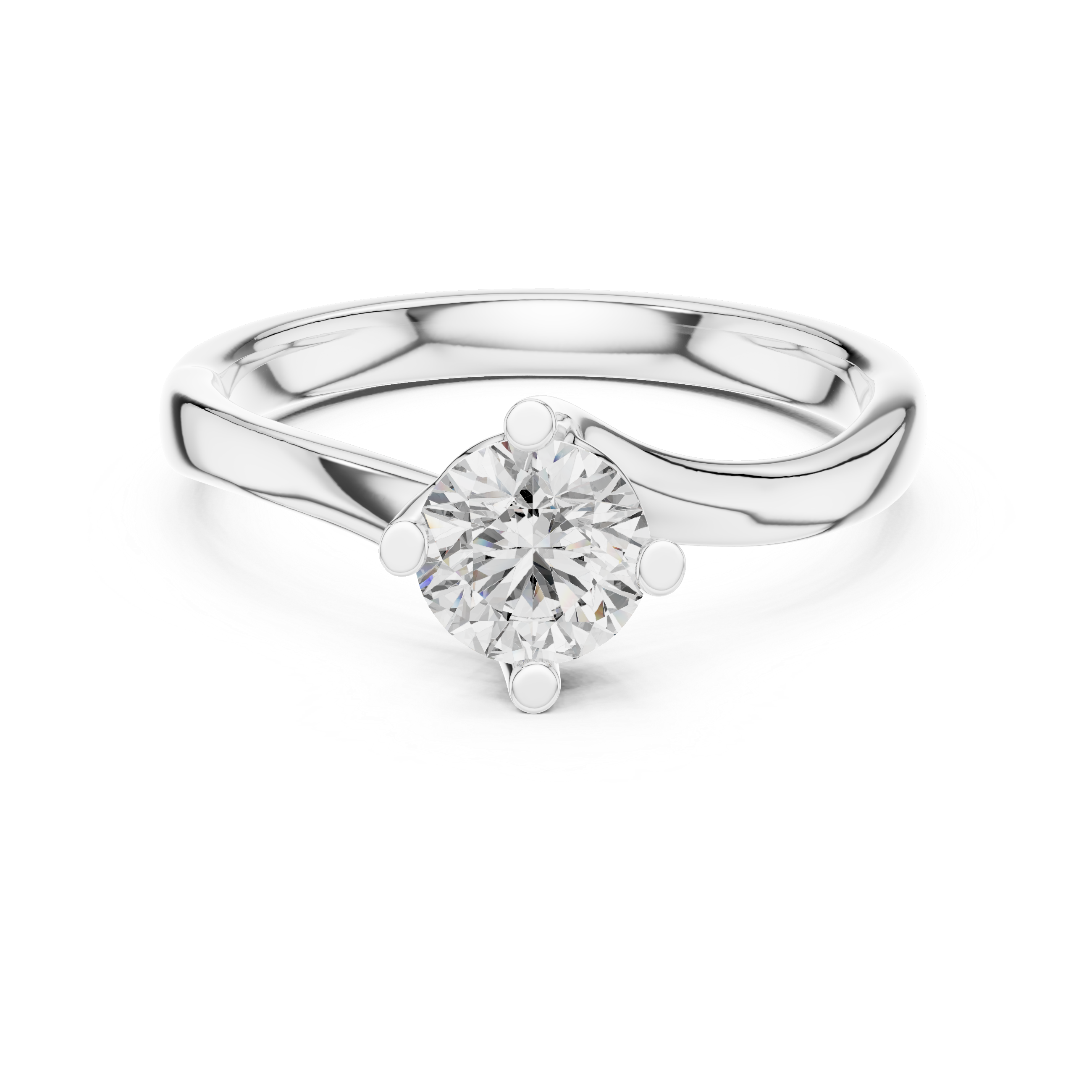 Round Cut Brilliant Moissanite VVS1 Eternity Engagement Ring