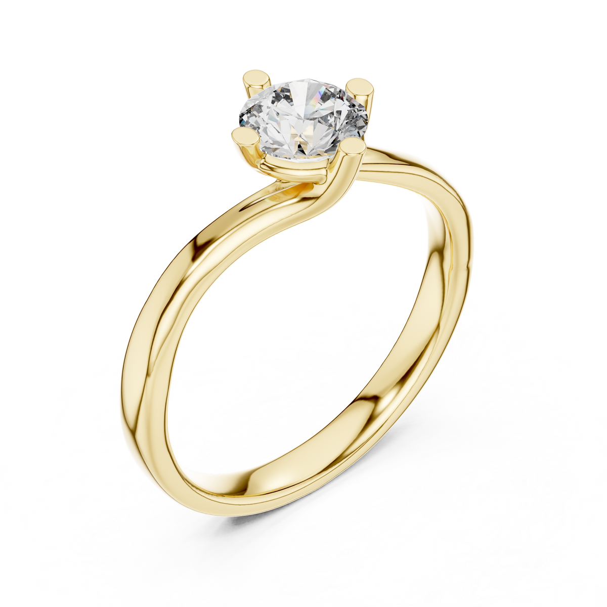 Round Cut Brilliant Moissanite VVS1 Eternity Engagement Ring