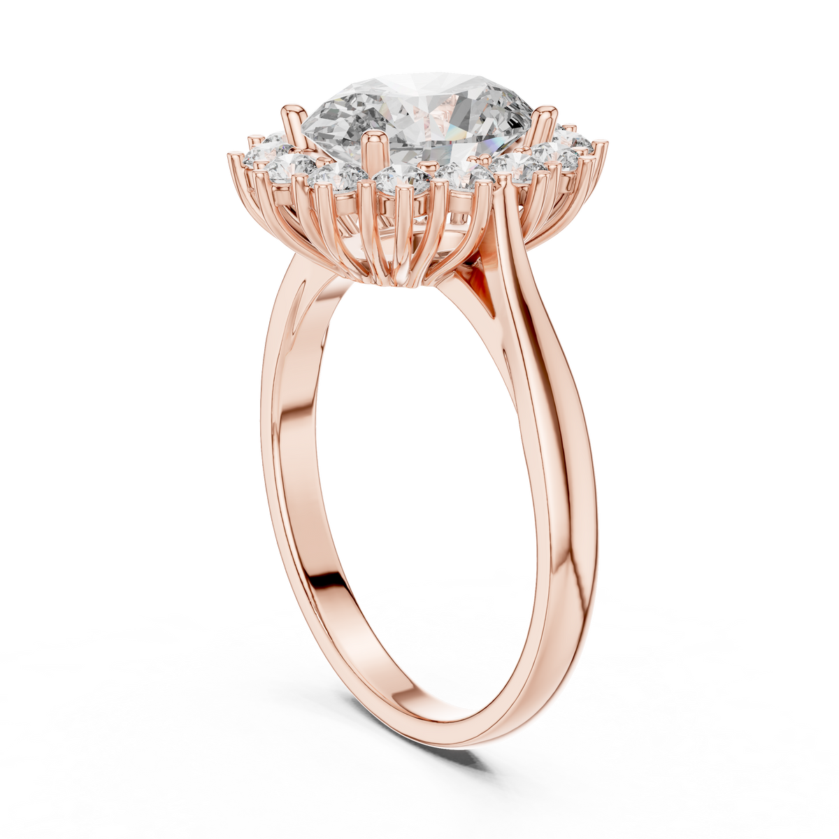 Oval And Round Brilliant Moissanite VVS1 Eternity Engagement Ring