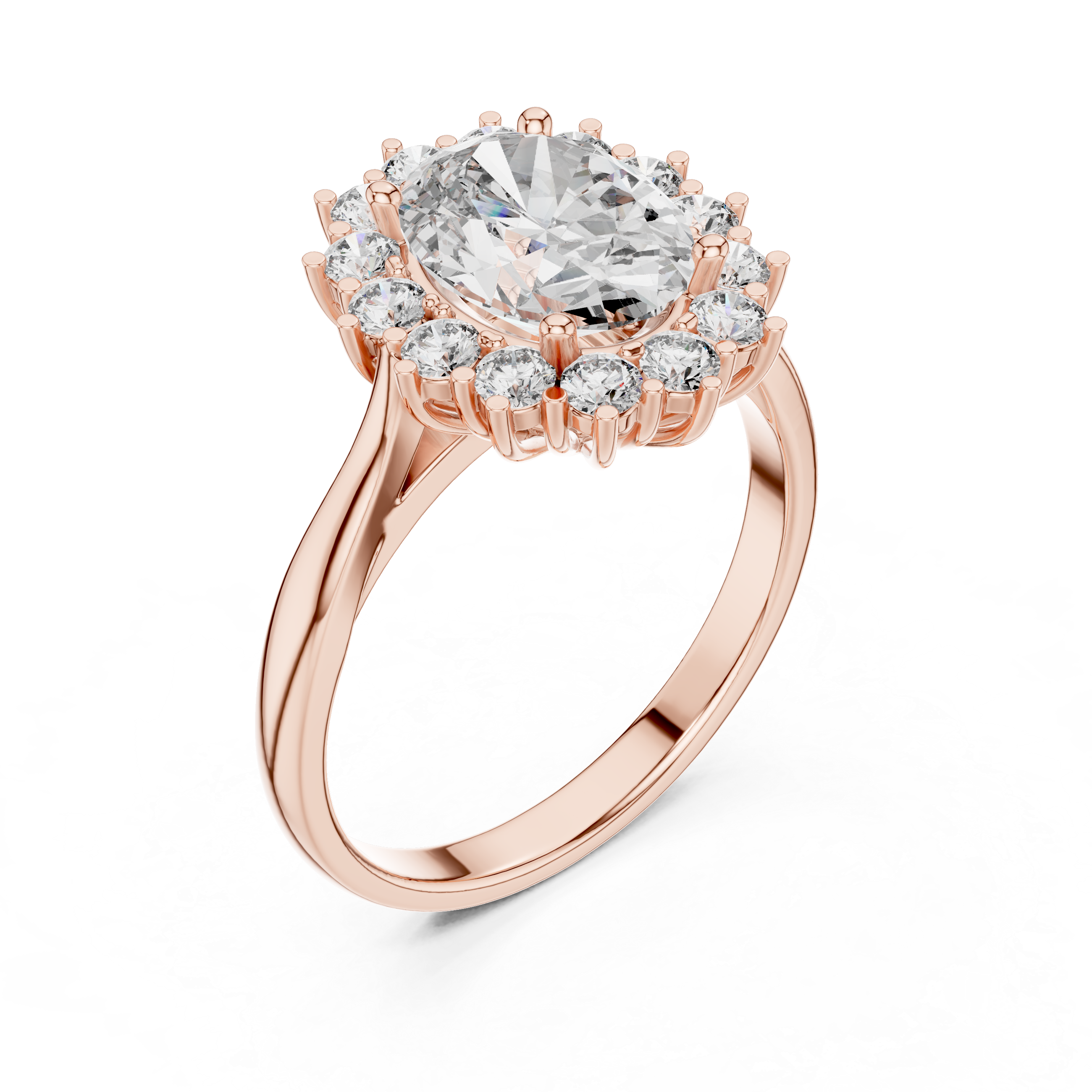 Oval And Round Brilliant Moissanite VVS1 Eternity Engagement Ring