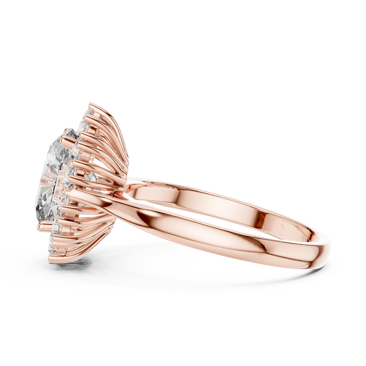 Oval And Round Brilliant Moissanite VVS1 Eternity Engagement Ring