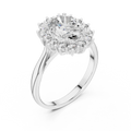Oval And Round Brilliant Moissanite VVS1 Eternity Engagement Ring