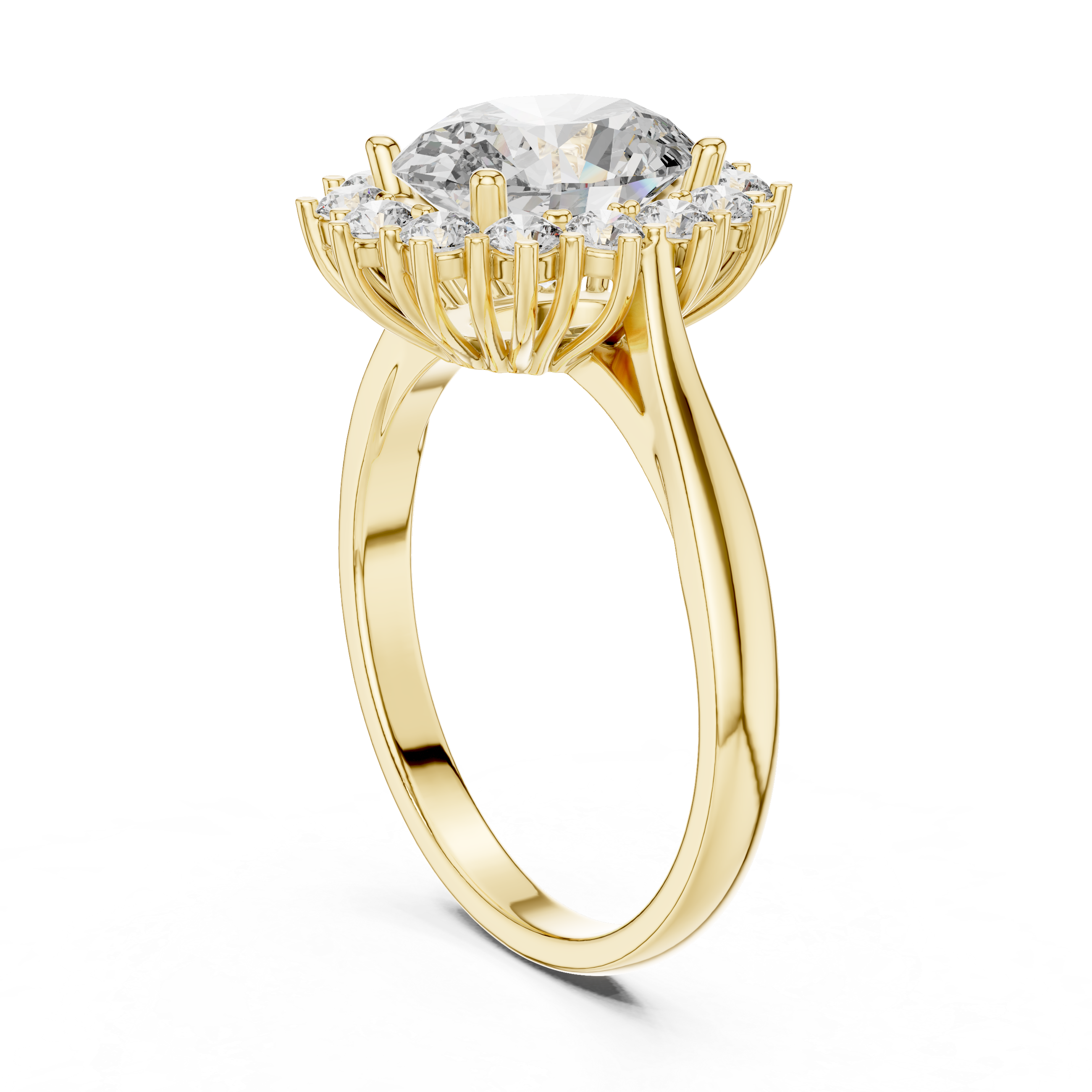 Oval And Round Brilliant Moissanite VVS1 Eternity Engagement Ring