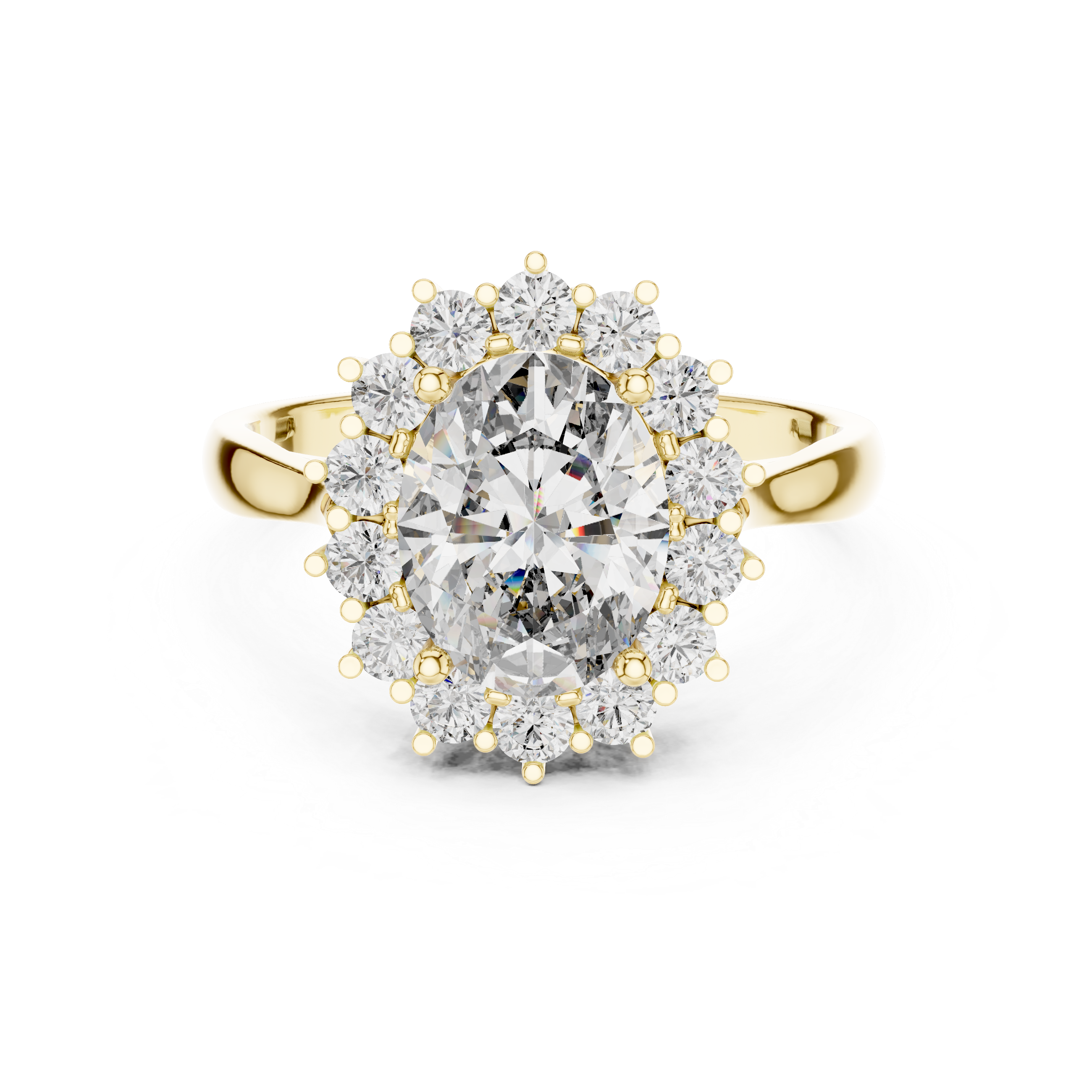 Oval And Round Brilliant Moissanite VVS1 Eternity Engagement Ring