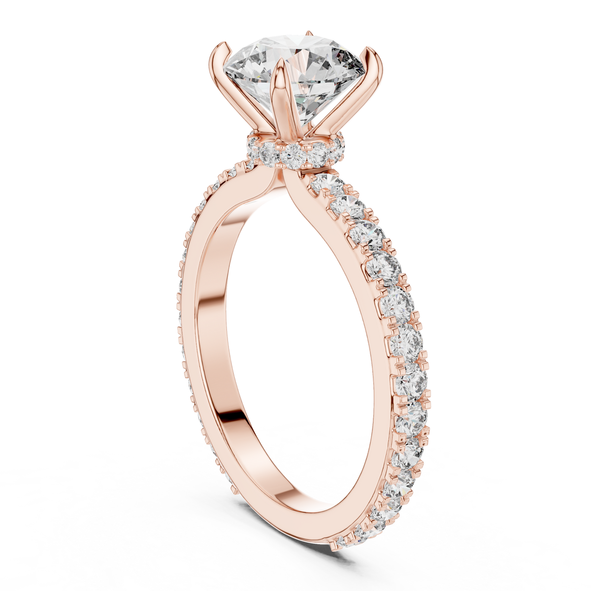 Round Cut Brilliant Moissanite VVS1 Eternity Engagement Ring