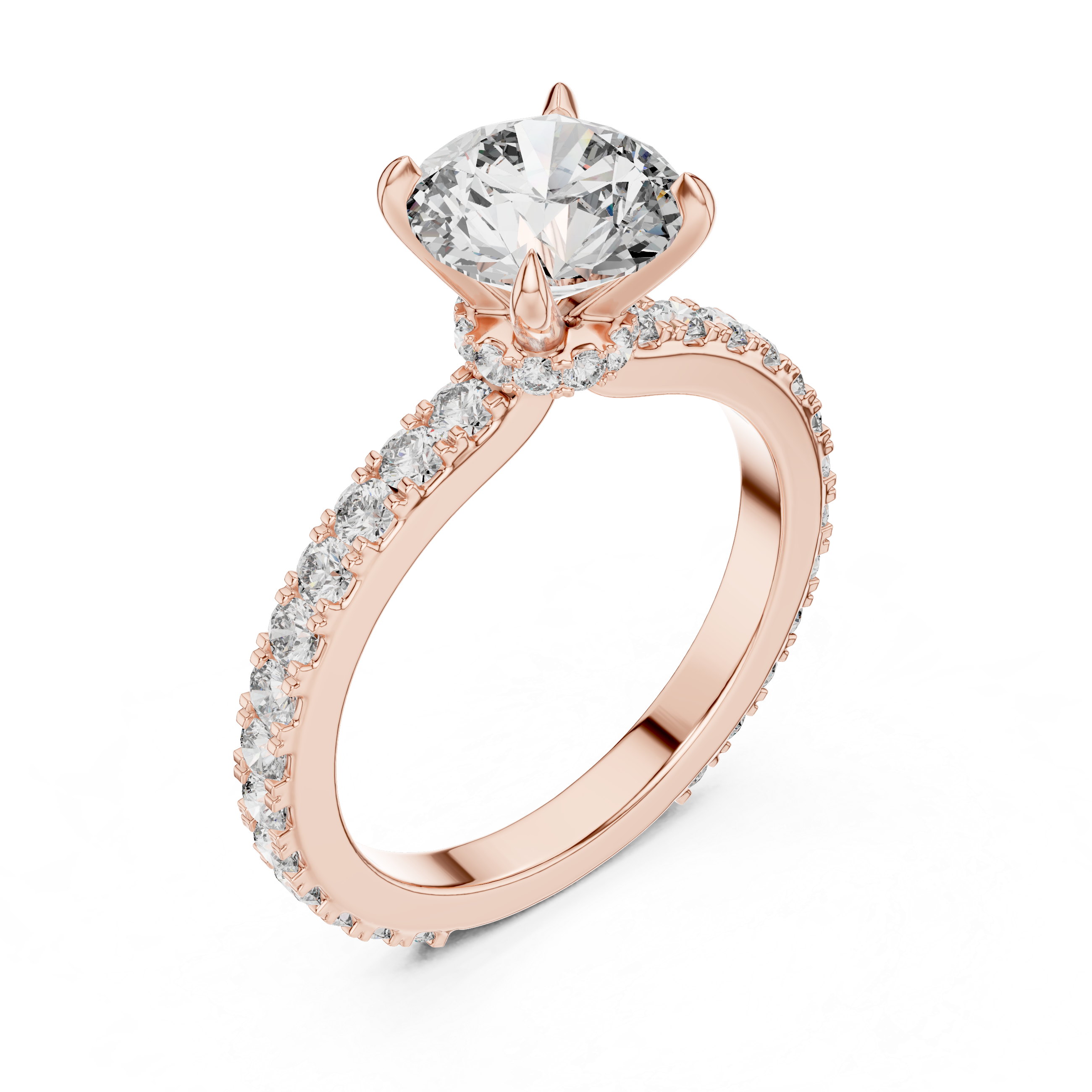 Round Cut Brilliant Moissanite VVS1 Eternity Engagement Ring