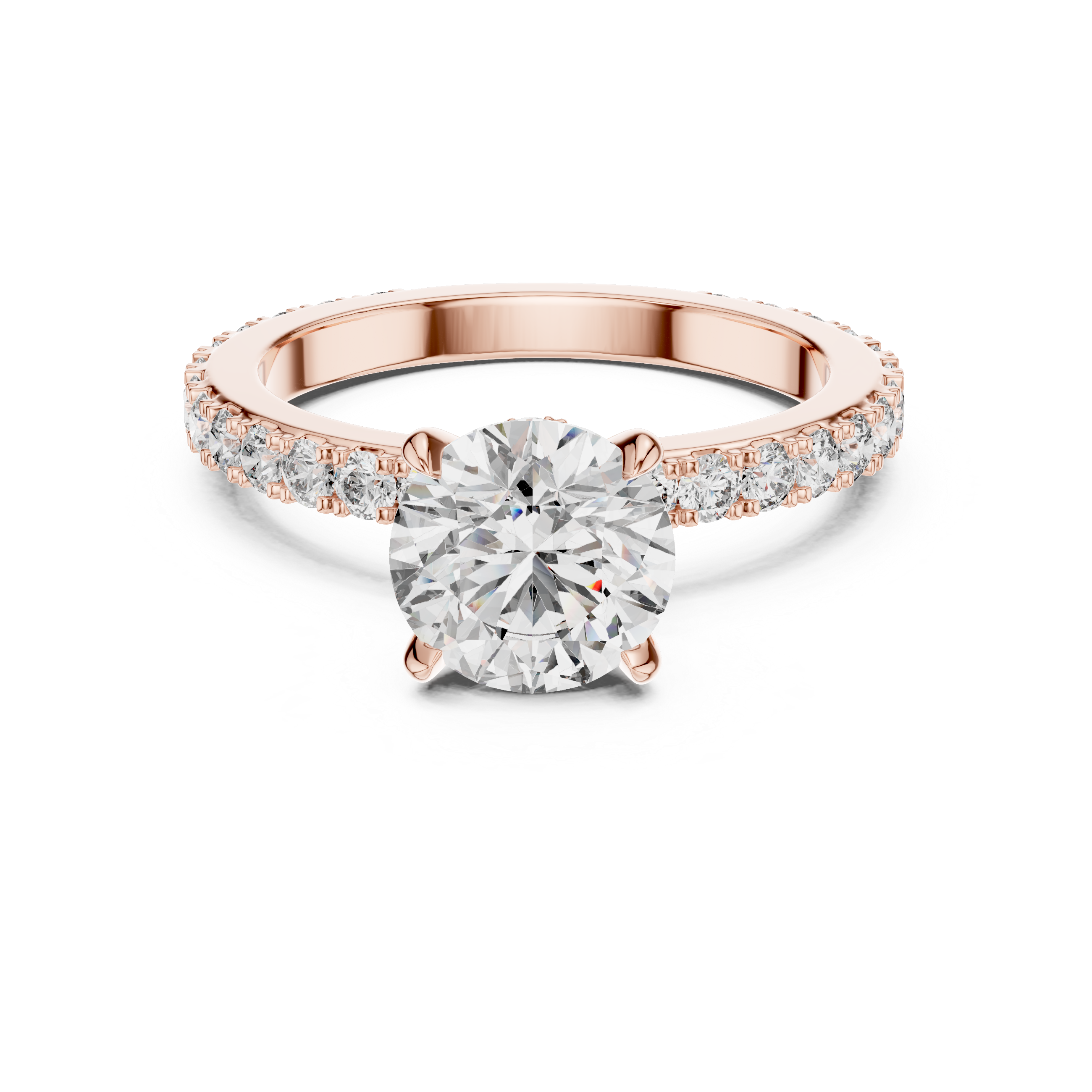 Round Cut Brilliant Moissanite VVS1 Eternity Engagement Ring